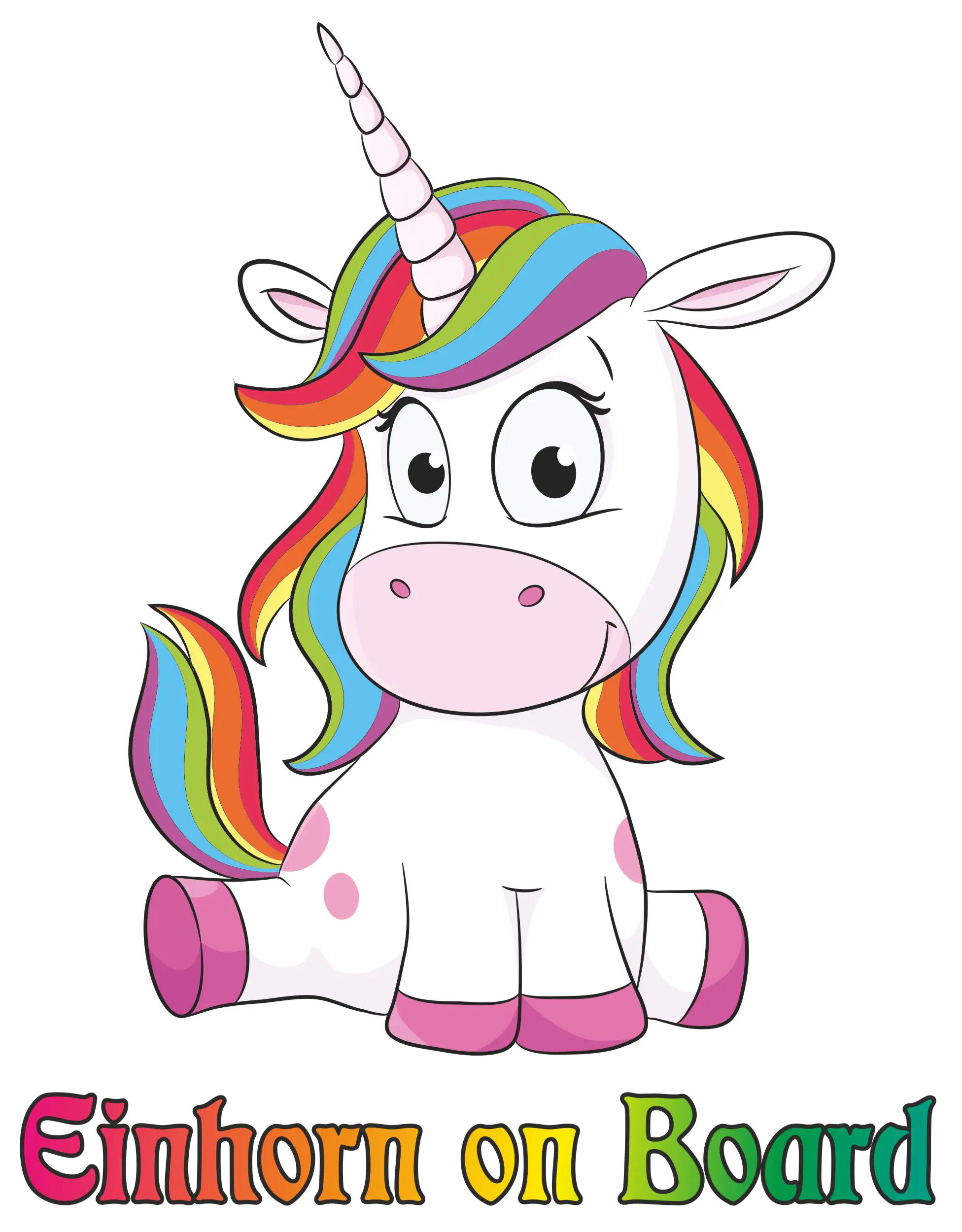 Hermann Schütz Aufkleber Einhorn an Bord 150x115mm