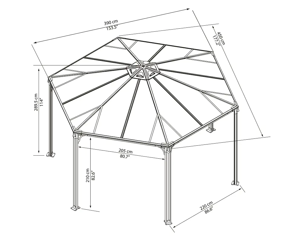 Canopia Pavillon Monaco 4500 450 x 390 cm, grau Canopia Pavillon Monaco 4500 450 x 390 cm, grau