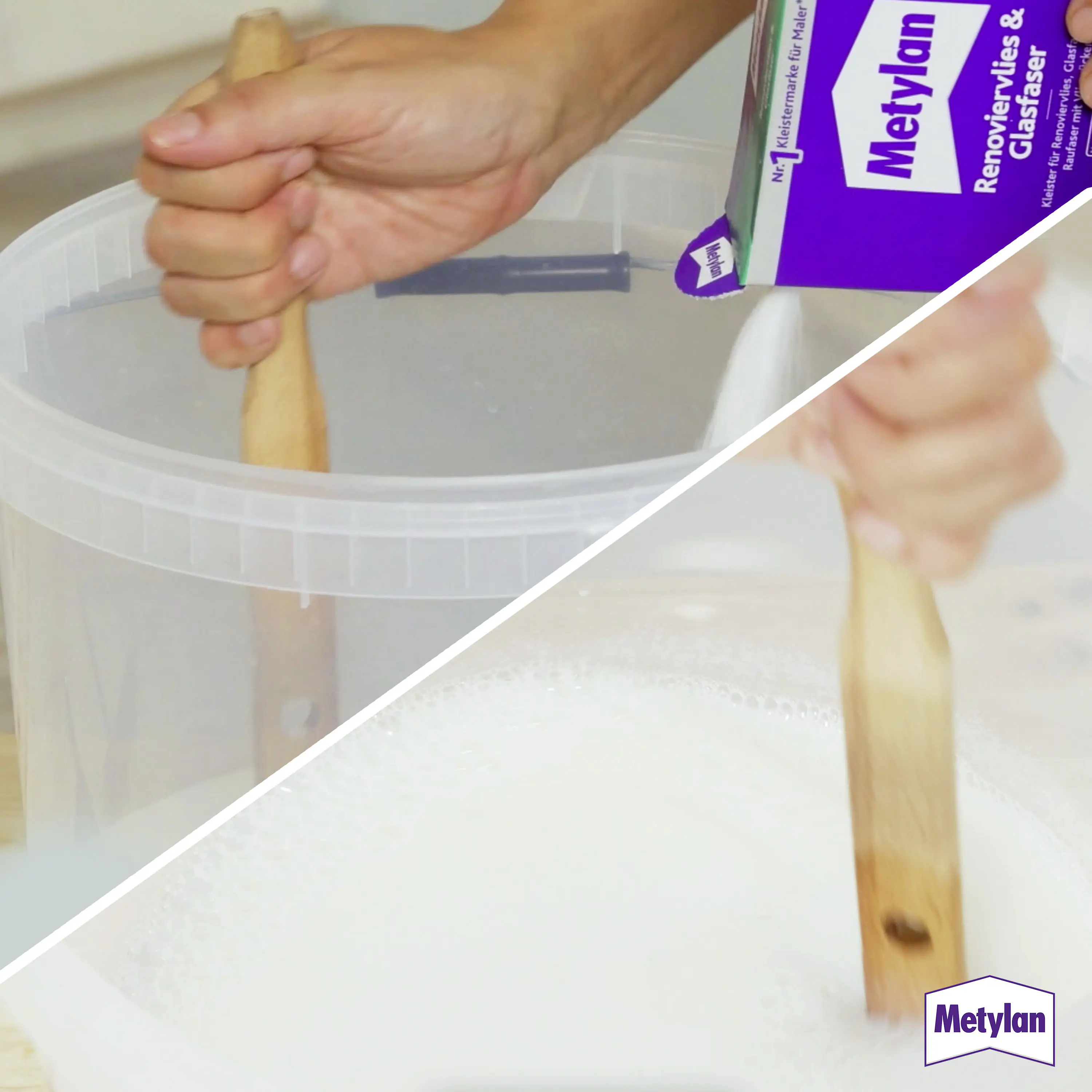 Metylan Renoviervlies & Glasfaser Tapetenkleister 500 g Paket, trocknet transparent