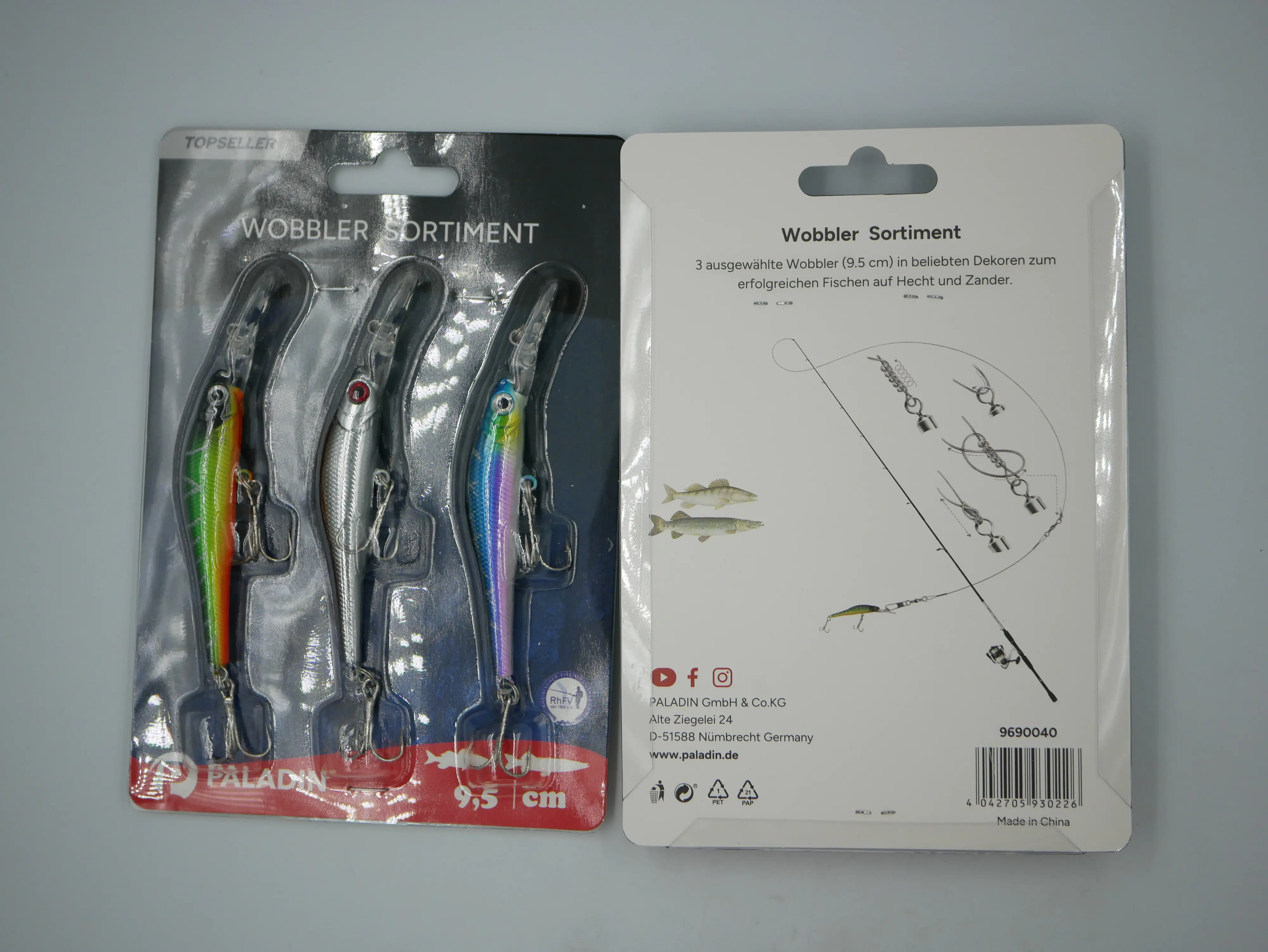 Paladin Wobbler Sortiment I Barsch-Zander-Hecht 3 Stück schwimmend