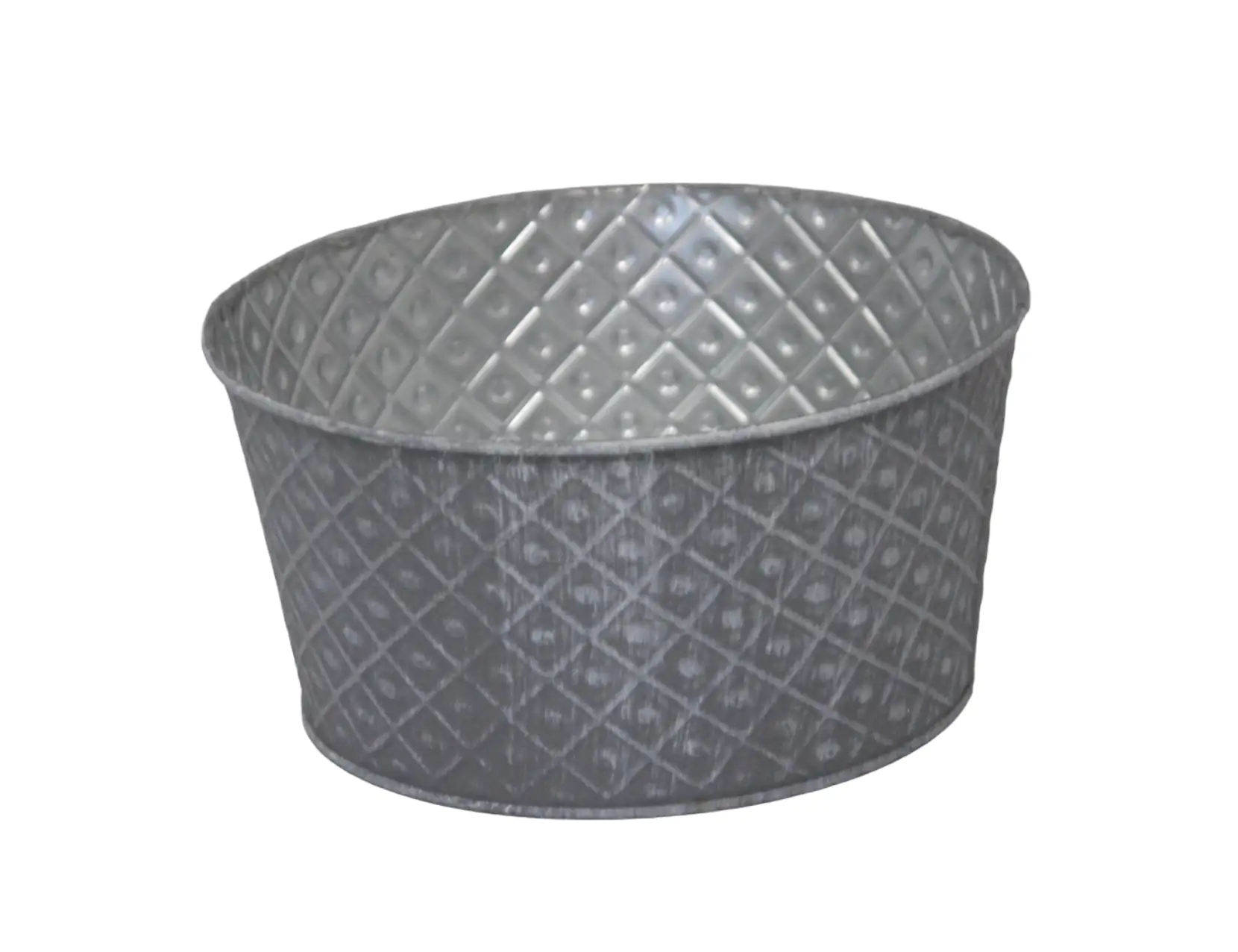 Pflanzgefäß Schale S Zink 8 x 16 x 16 cm grau