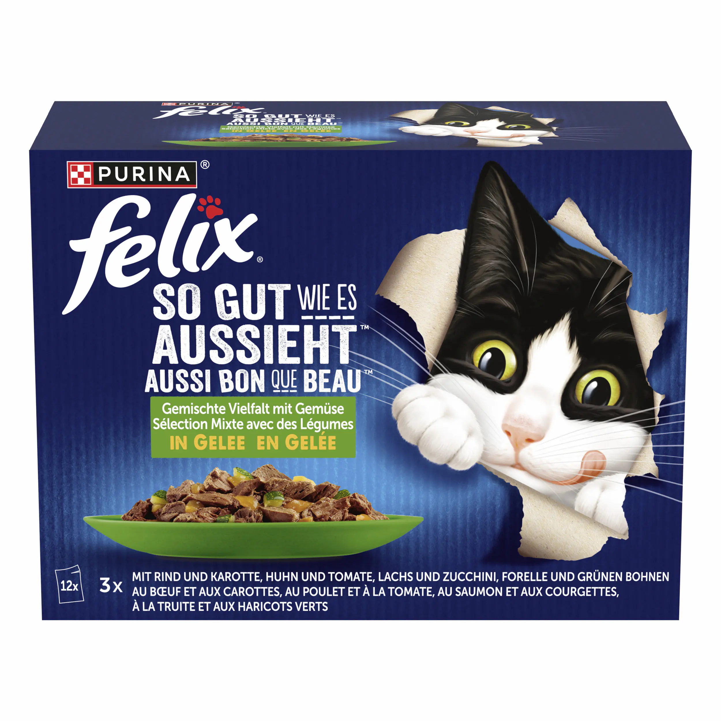 Felix Gemischte Vielfalt mit Gemüse Katzenfutter 12 x 85g Felix Gemischte Vielfalt mit Gemüse Katzenfutter 12 x 85g