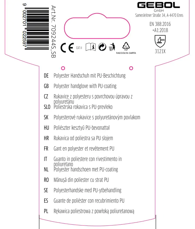 Gebol Handschuh Nano Flex schwarz Gebol Handschuh Nano Flex schwarz