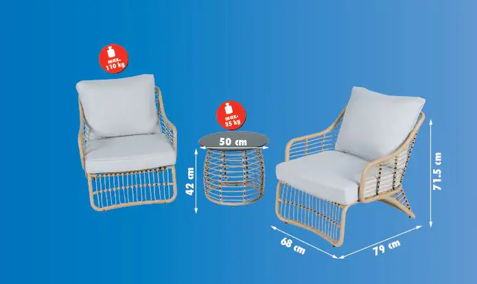TrendLine Balkonset Lucera 3-teilig inkl. Sitz- und Rückenkissen TrendLine Balkonset Lucera 3-teilig inkl. Sitz- und Rückenkissen