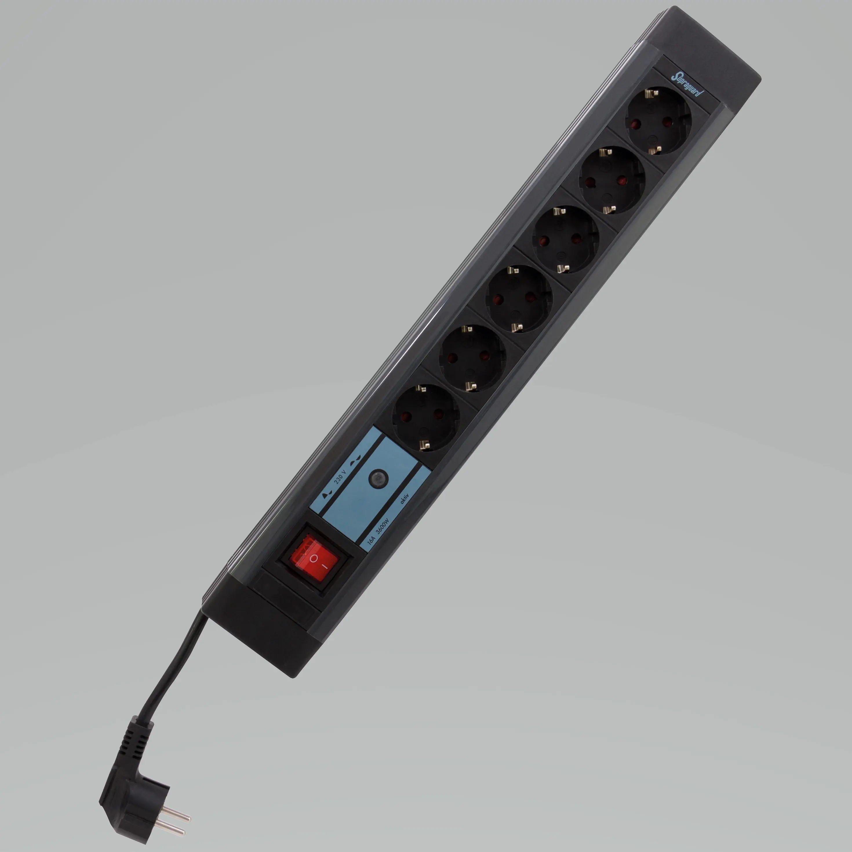 REV Steckdosenleiste Supraguard 6-fach m.Schalter 2,8m Kabel Überspannungsschutz schwarz