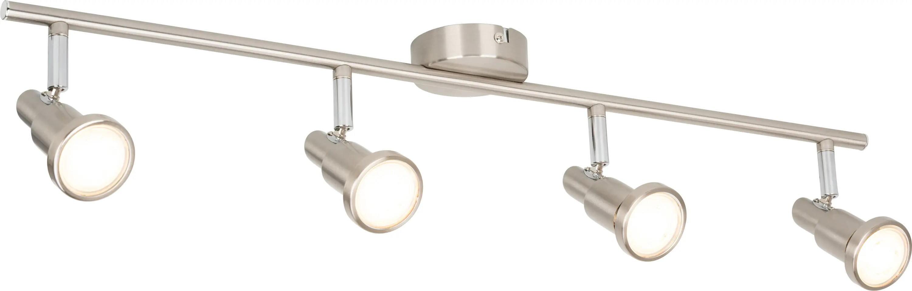 Mylight LED Deckenstrahler 4er Spot 67,5 x 16,2 cm warmweiß nickel
