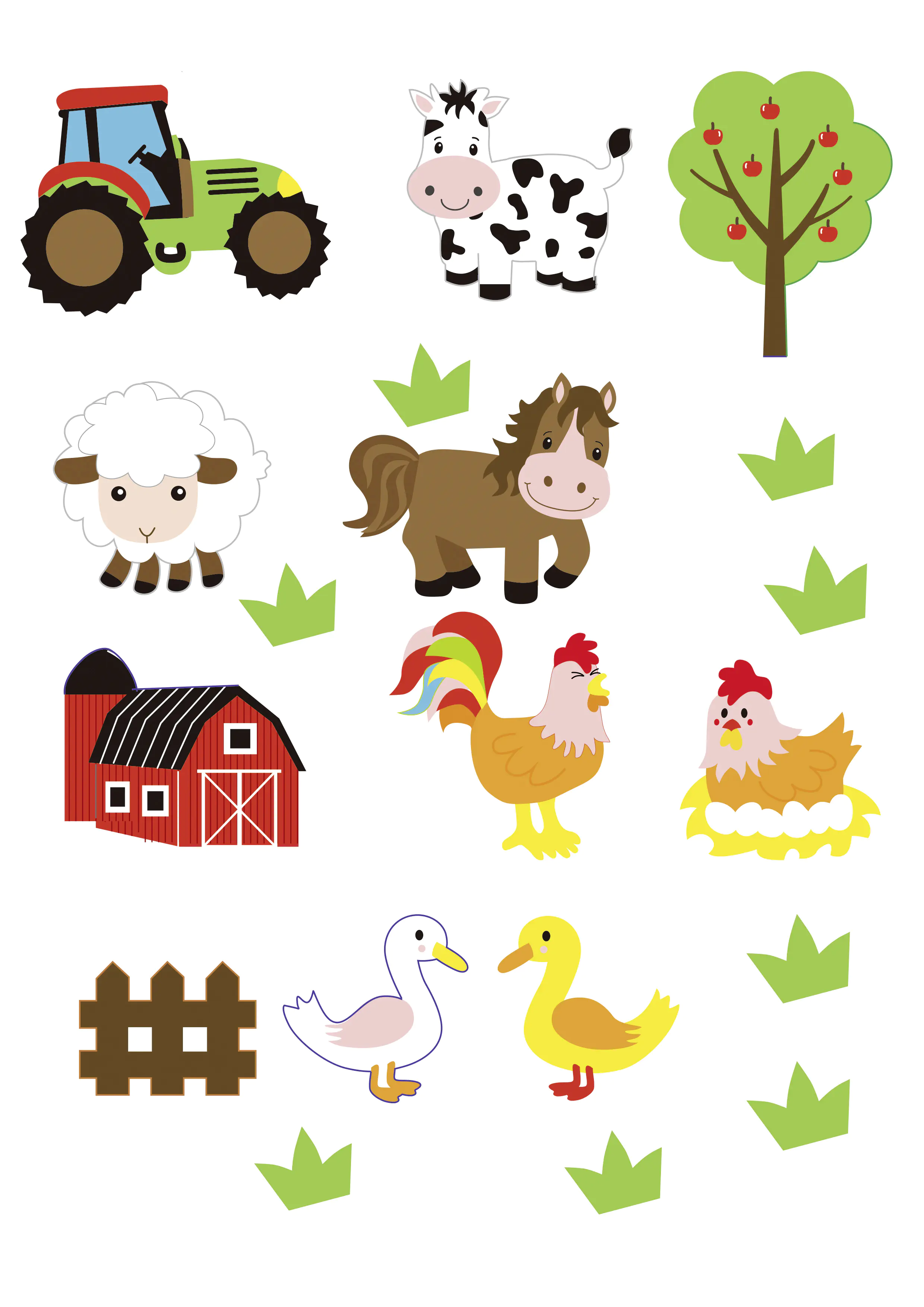 Glorex Moosgummi Sticker Bauernhof selbstklebend , 29 Stück