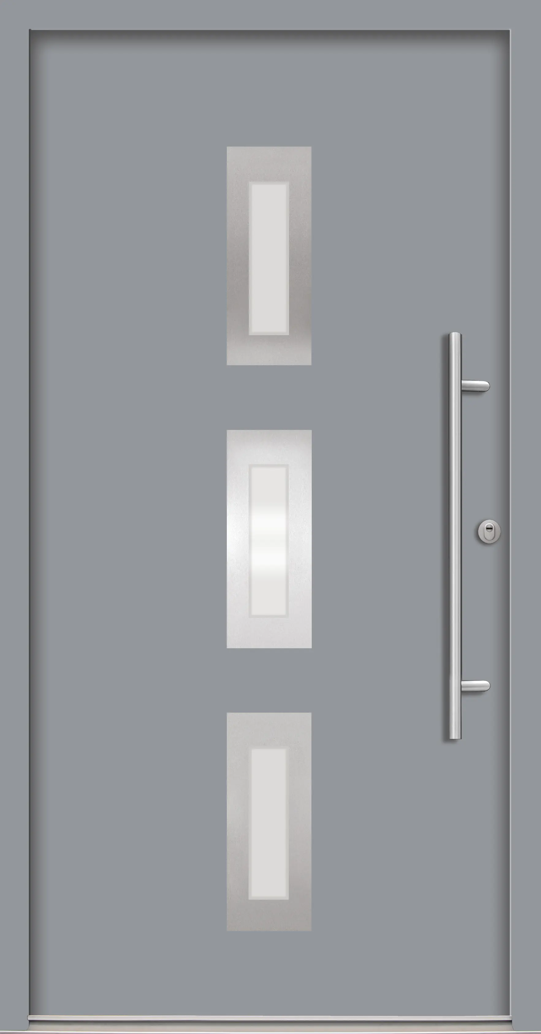 Splendoor Haustür Passivedoor Premium B02 RC2 Grau DIN Rechts 110 x 210 cm