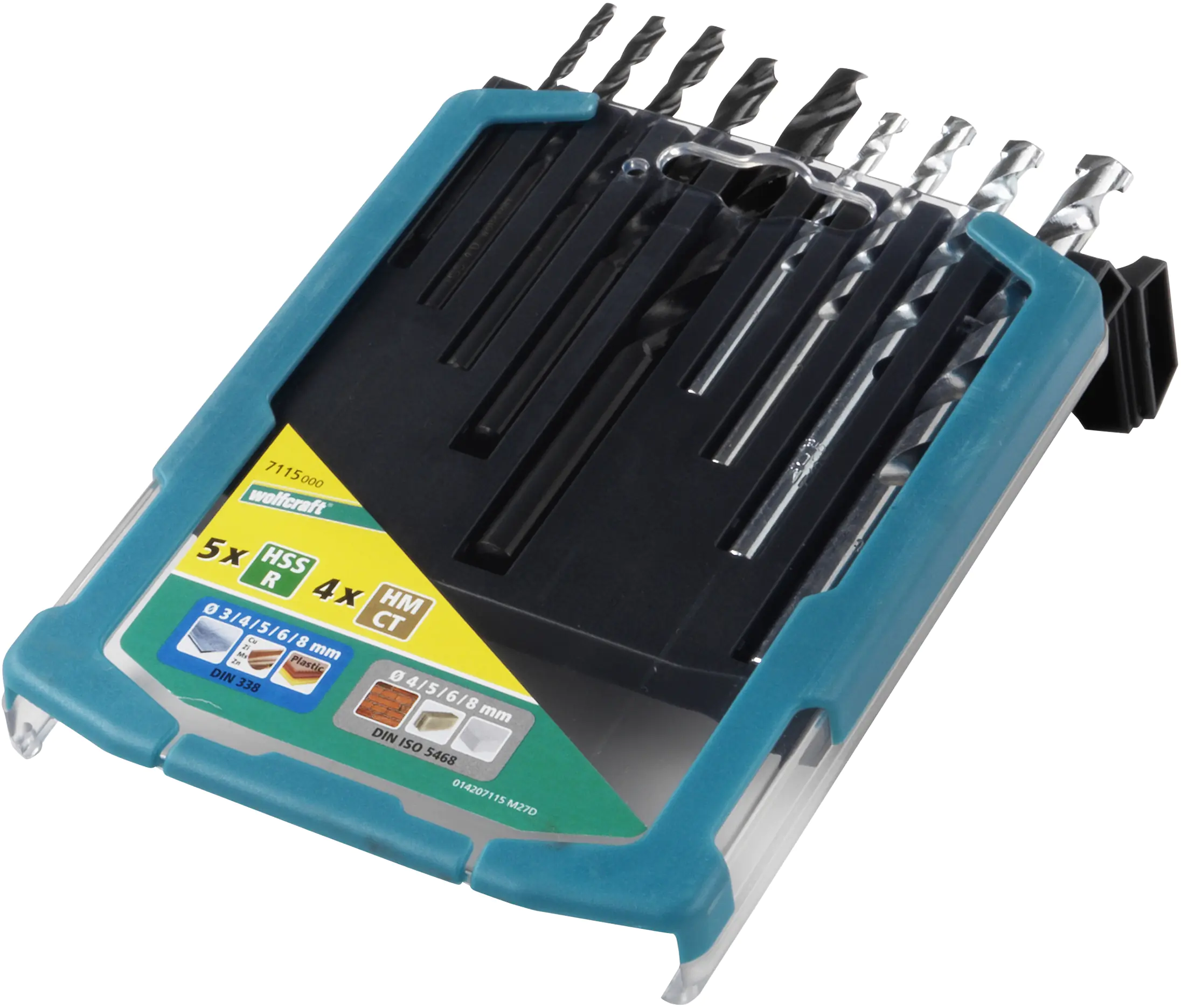 Wolfcraft Bohrer-Set Metall-Stein 9-teilig 7115000 Ø 3 - 8 mm Rundschaft