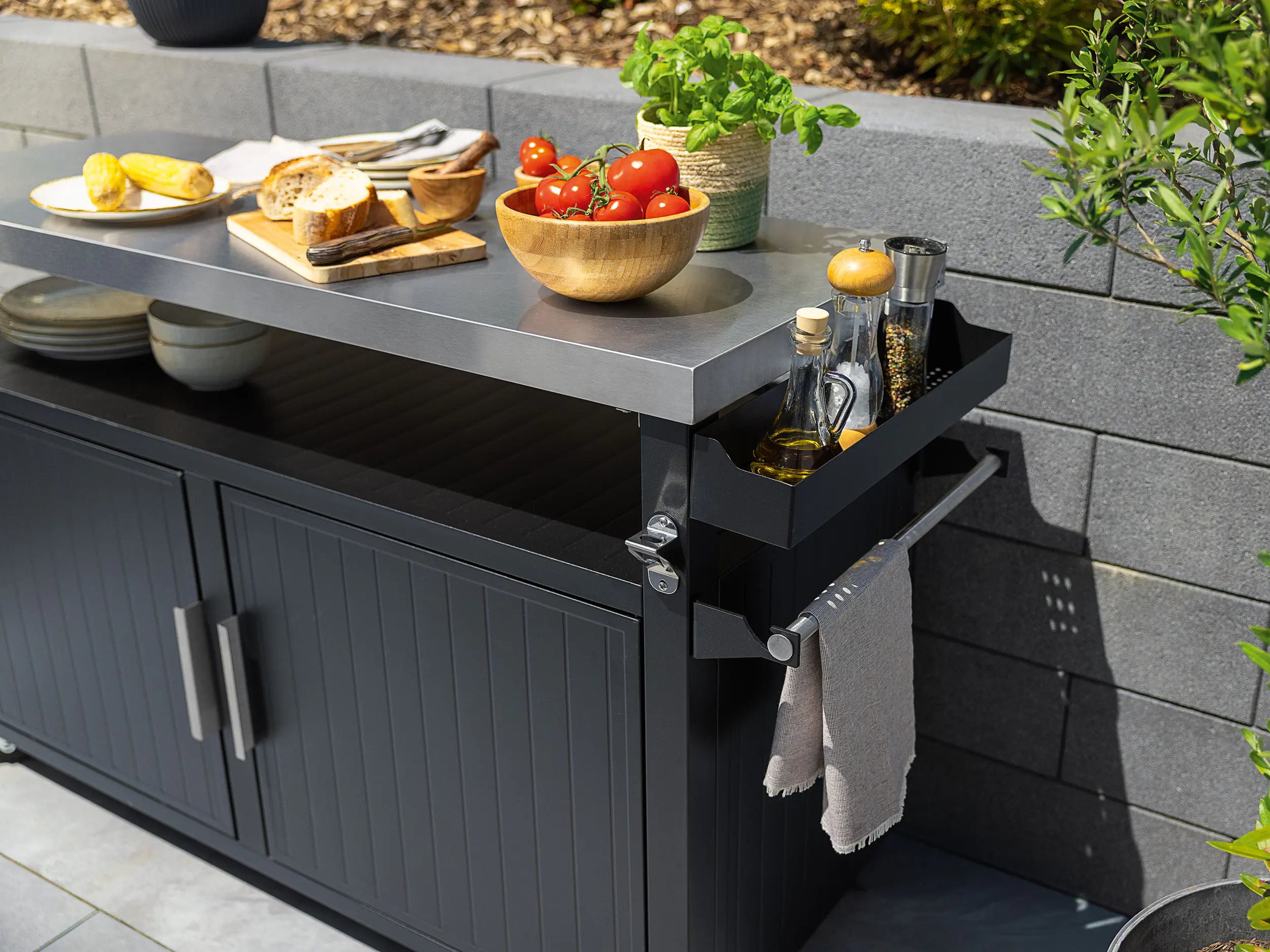 Primaster Grillwagen Napa XXL Universal 2-türig 153 x 90 cm schwarz
