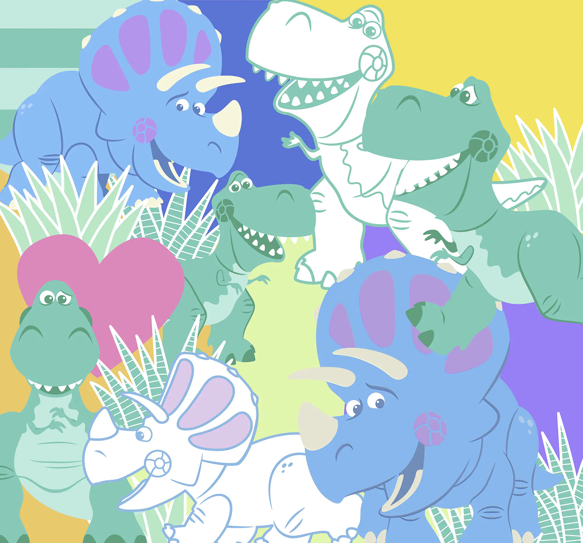 Komar Vlies Fototapete Toy Story Rex & Tri 300 x 280 cm 