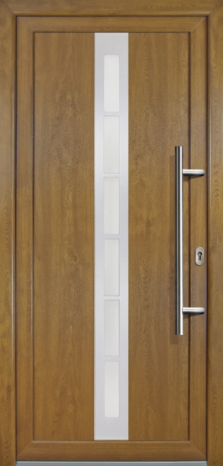4060691162711 Meeth Haustür Signum PVC Exclusiv PVC Modell 38 98 x 208 cm, DIN rechts, weiß/golden Oak