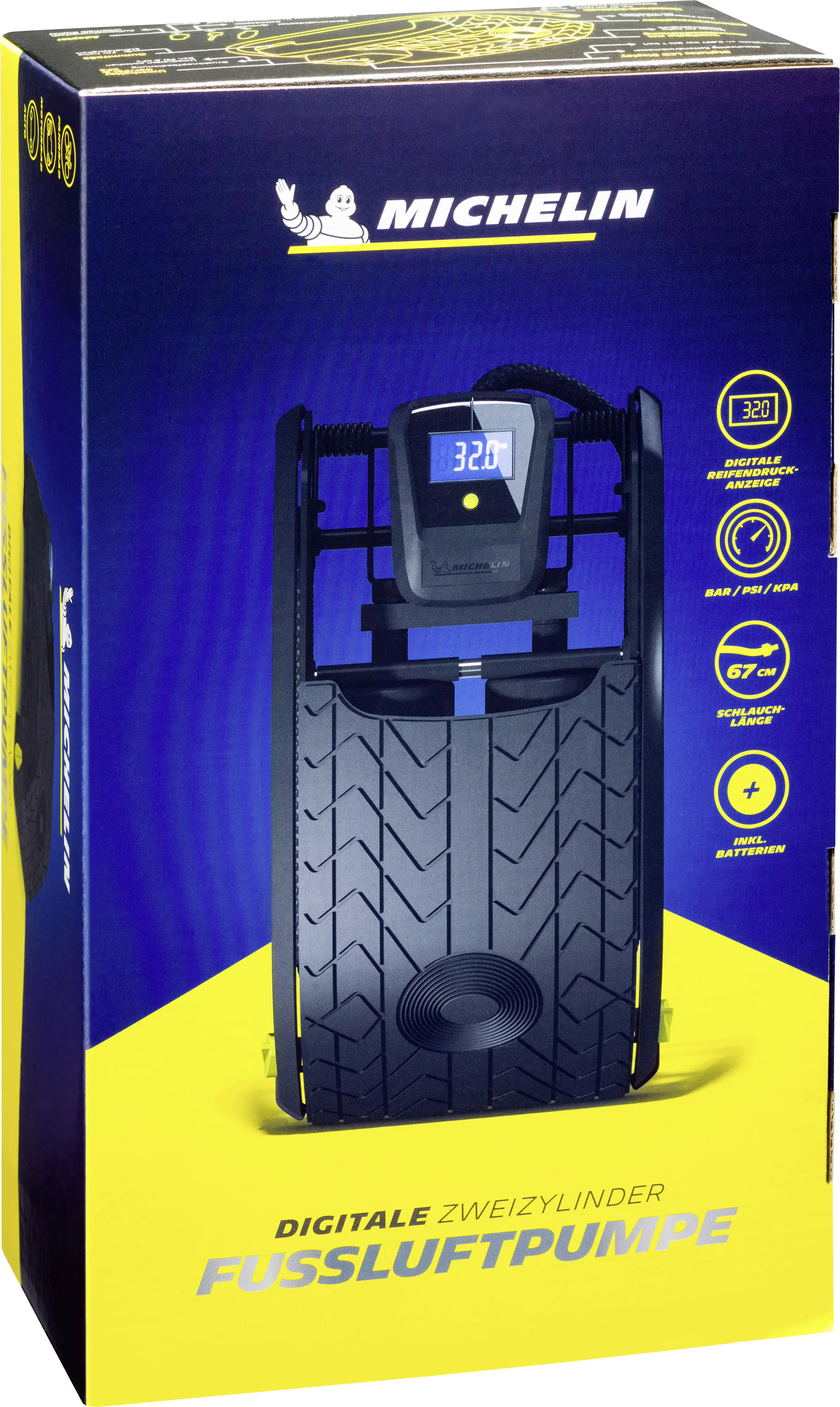 Michelin Doppelzylinder-Fußluftpumpe digital Michelin Doppelzylinder-Fußluftpumpe digital