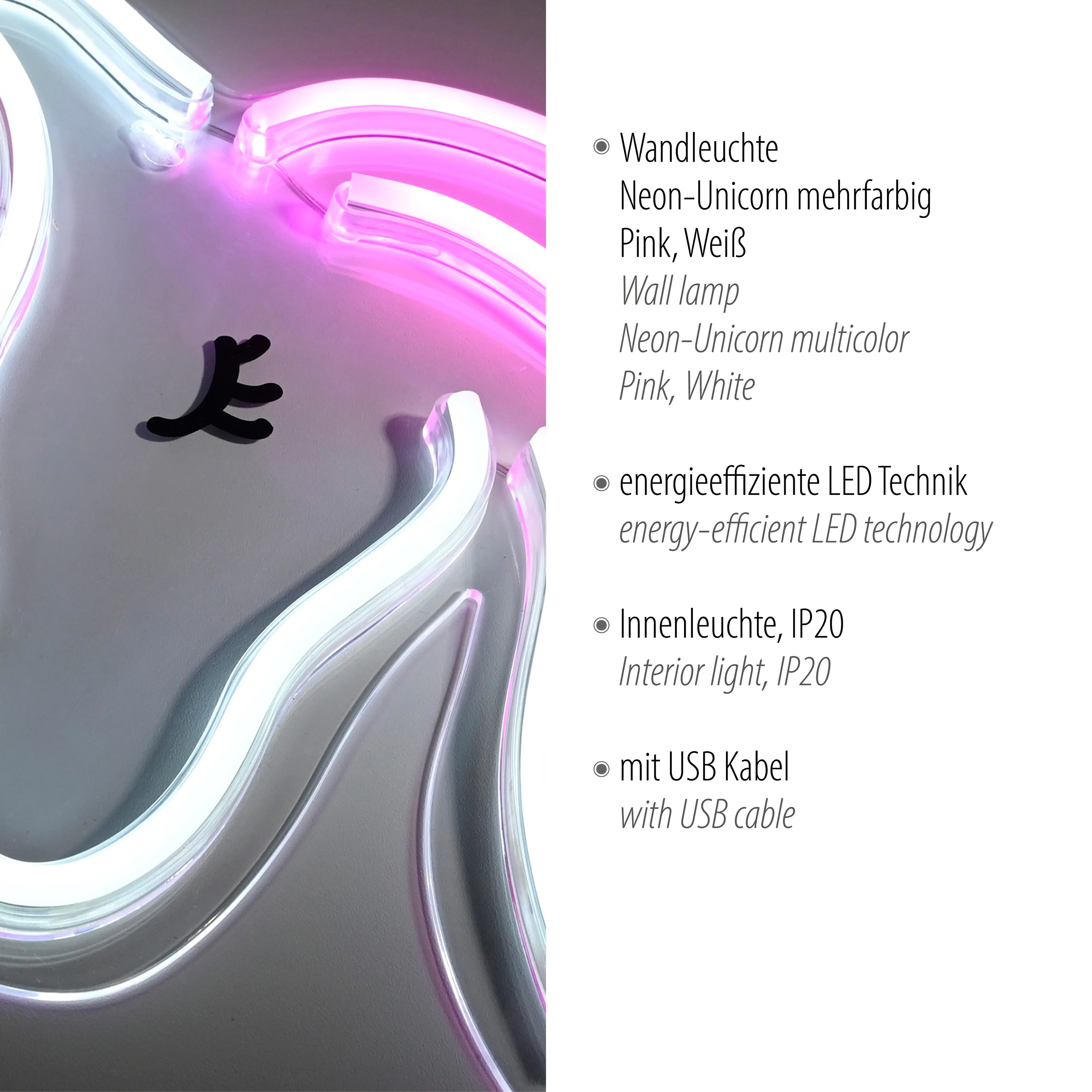 Just light LED Dekoleuchte Unicorn 33 x 1,5 x 33 cm Just light LED Dekoleuchte Unicorn 33 x 1,5 x 33 cm