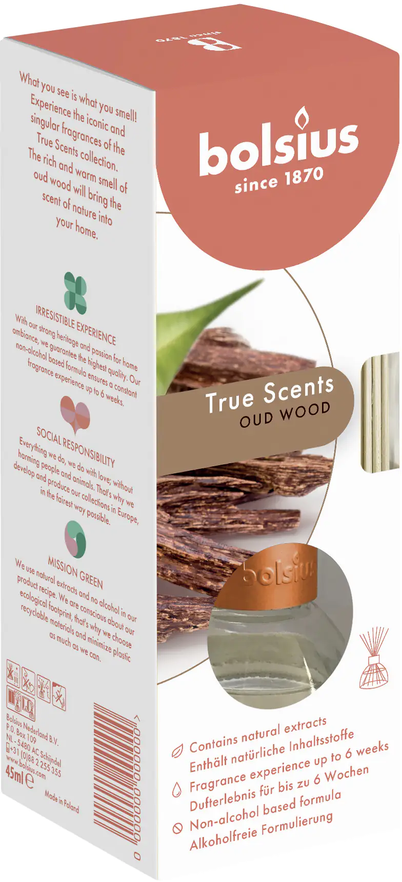 Bolsius Raumduft True Scents Oud Wood 45 ml