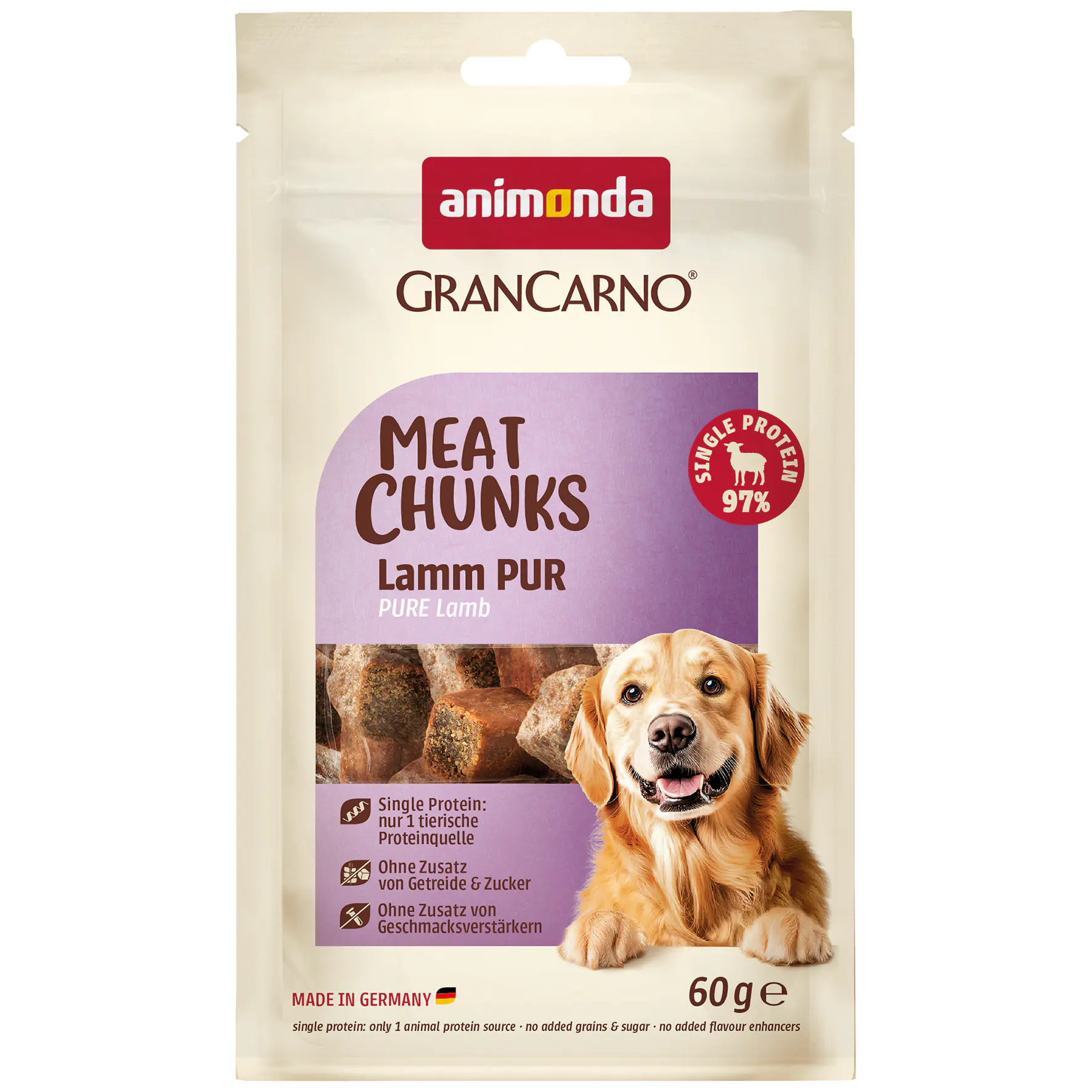 Animonda Meat Chunks Hundesnack Adult Lamm pur 60 g