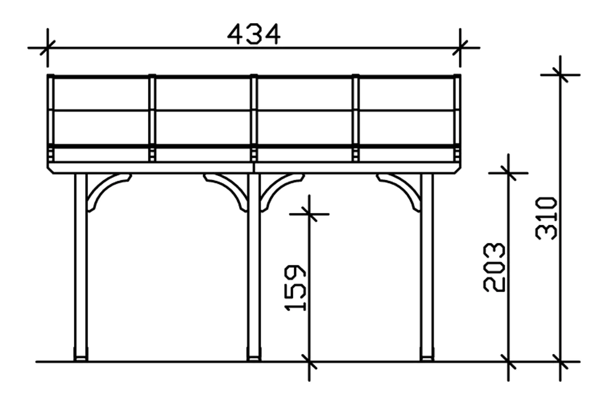 SKAN HOLZ Terrassenüberdachung Venezia 434 x 389 cm, Leimholz, natur
