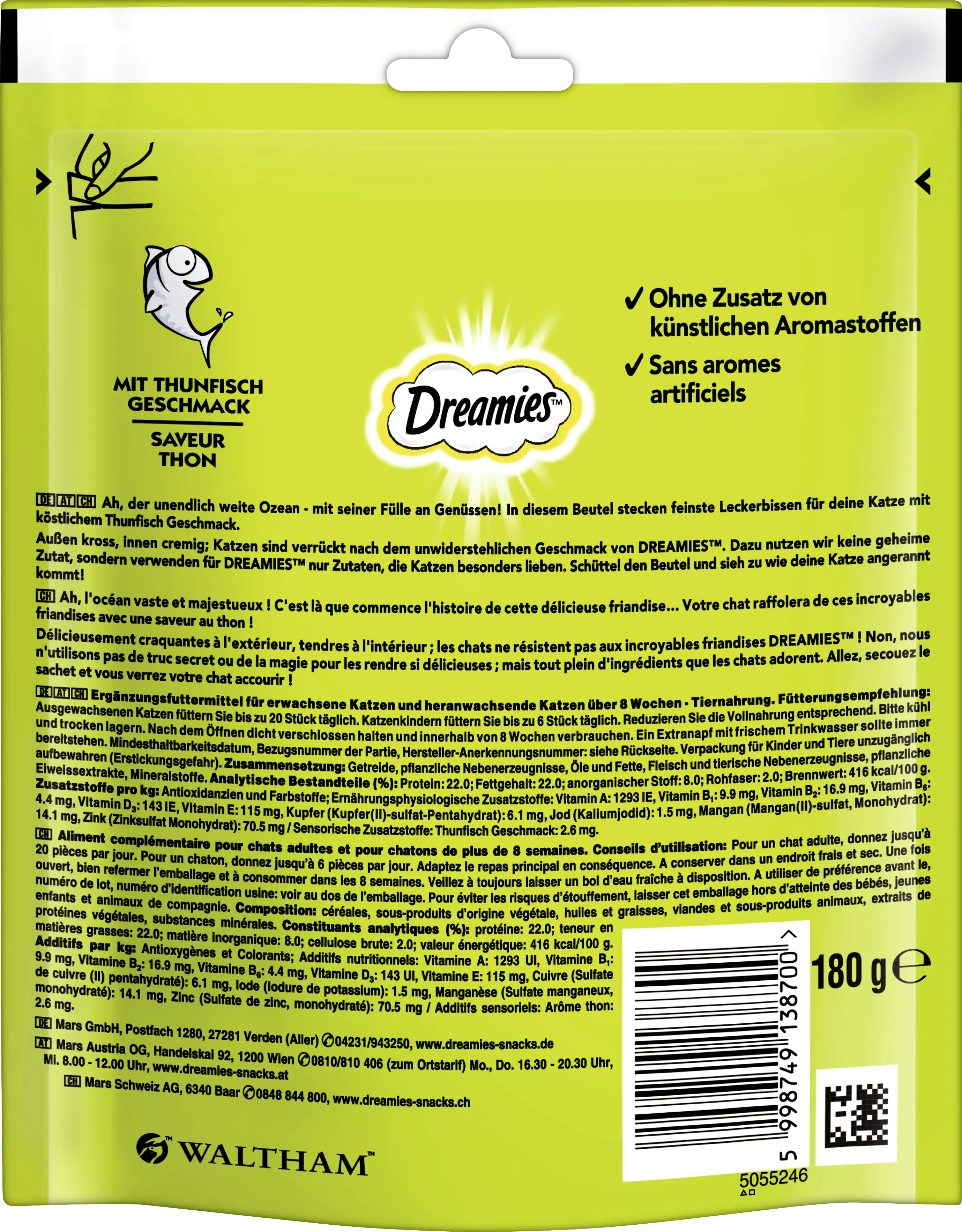 DREAMIES Katzensnack mit Thunfischgeschmack 180 g Mega Pack