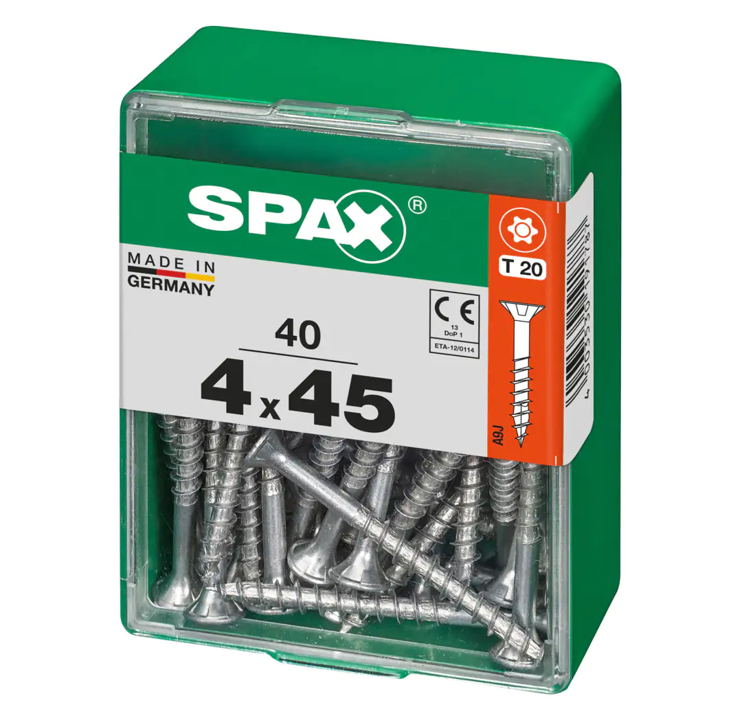 Spax Universalschrauben 4.0 x 45 mm TX 20 - 40 Stk. Spax Universalschrauben 4.0 x 45 mm TX 20 - 40 Stk.