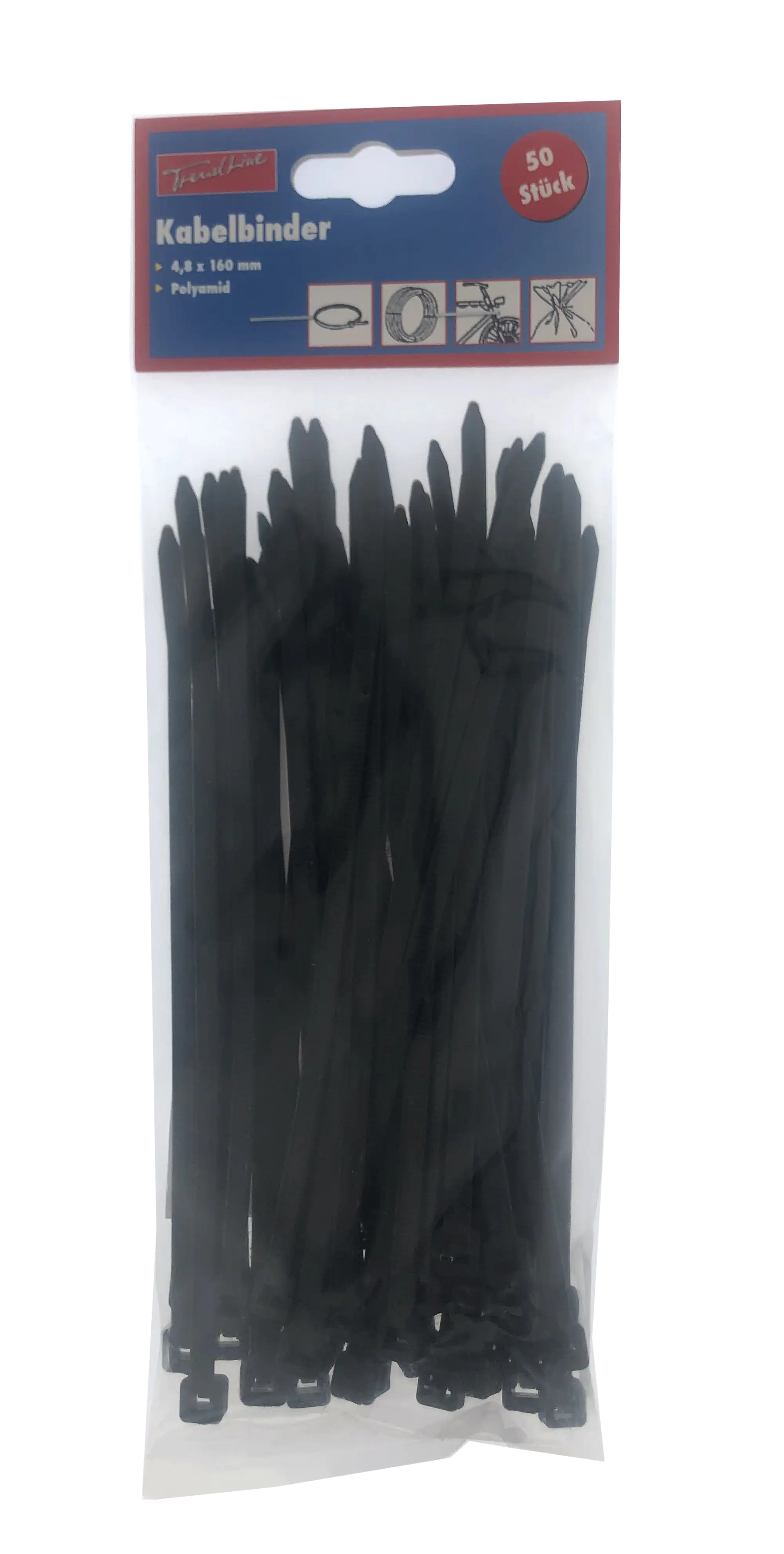 TrendLine Kabelbinder schwarz 4,8 x 160 mm, 50 Stück TrendLine Kabelbinder schwarz 4,8 x 160 mm, 50 Stück