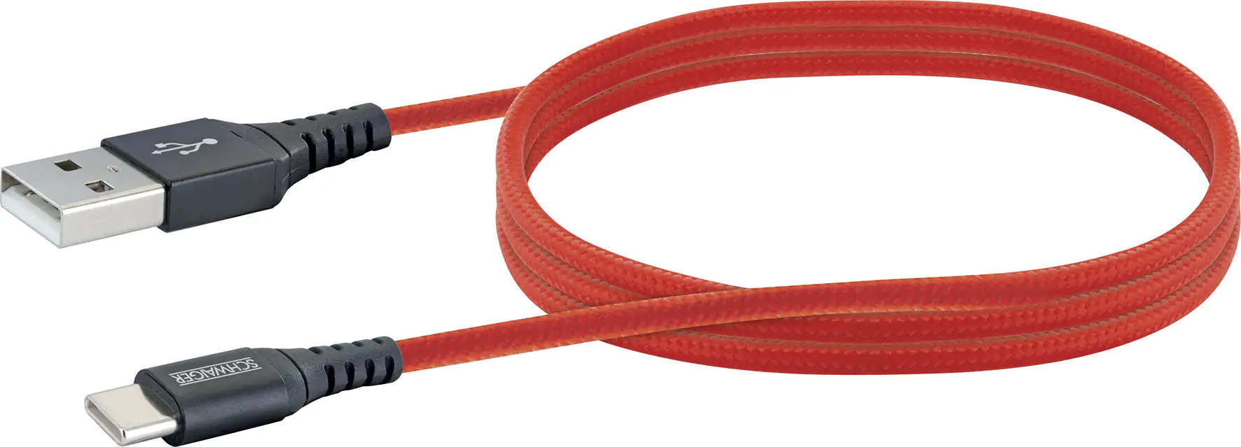 Schwaiger Sync und Ladekabel 1,2 m Type C feuerrot Schwaiger Sync und Ladekabel 1,2 m Type C feuerrot