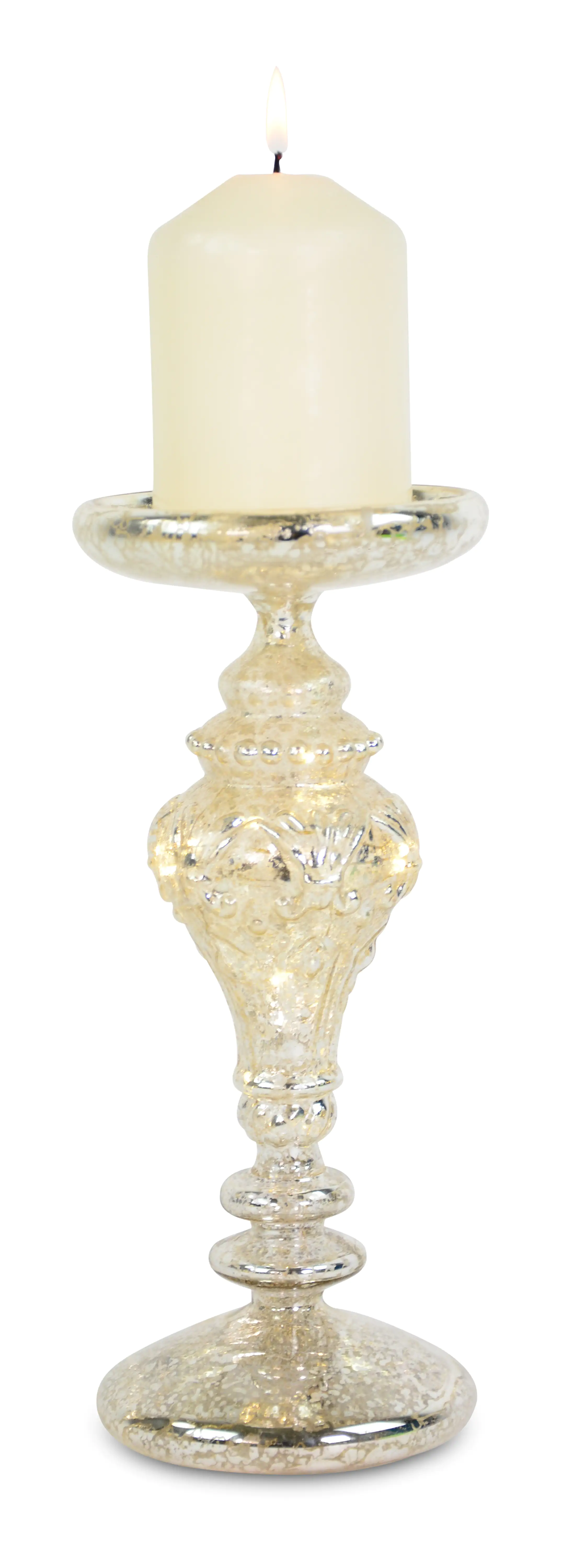 4004942175631 Riffelmacher Kerzenhalter antik beleuchtet mit 10 LED 10,7 x 24,5 cm