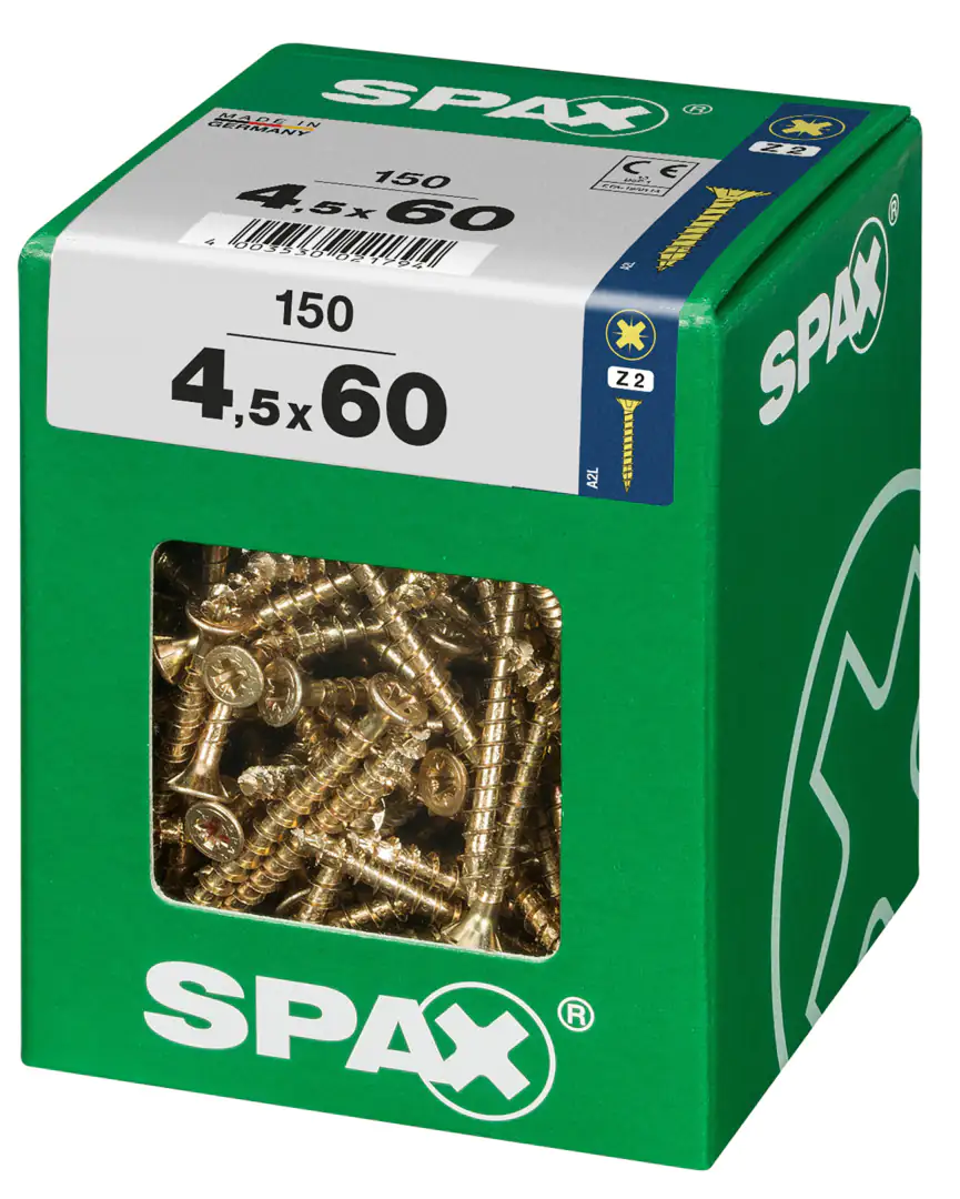 Spax Universalschrauben 4.5 x 60 mm PZ 2 - 150 Stk.