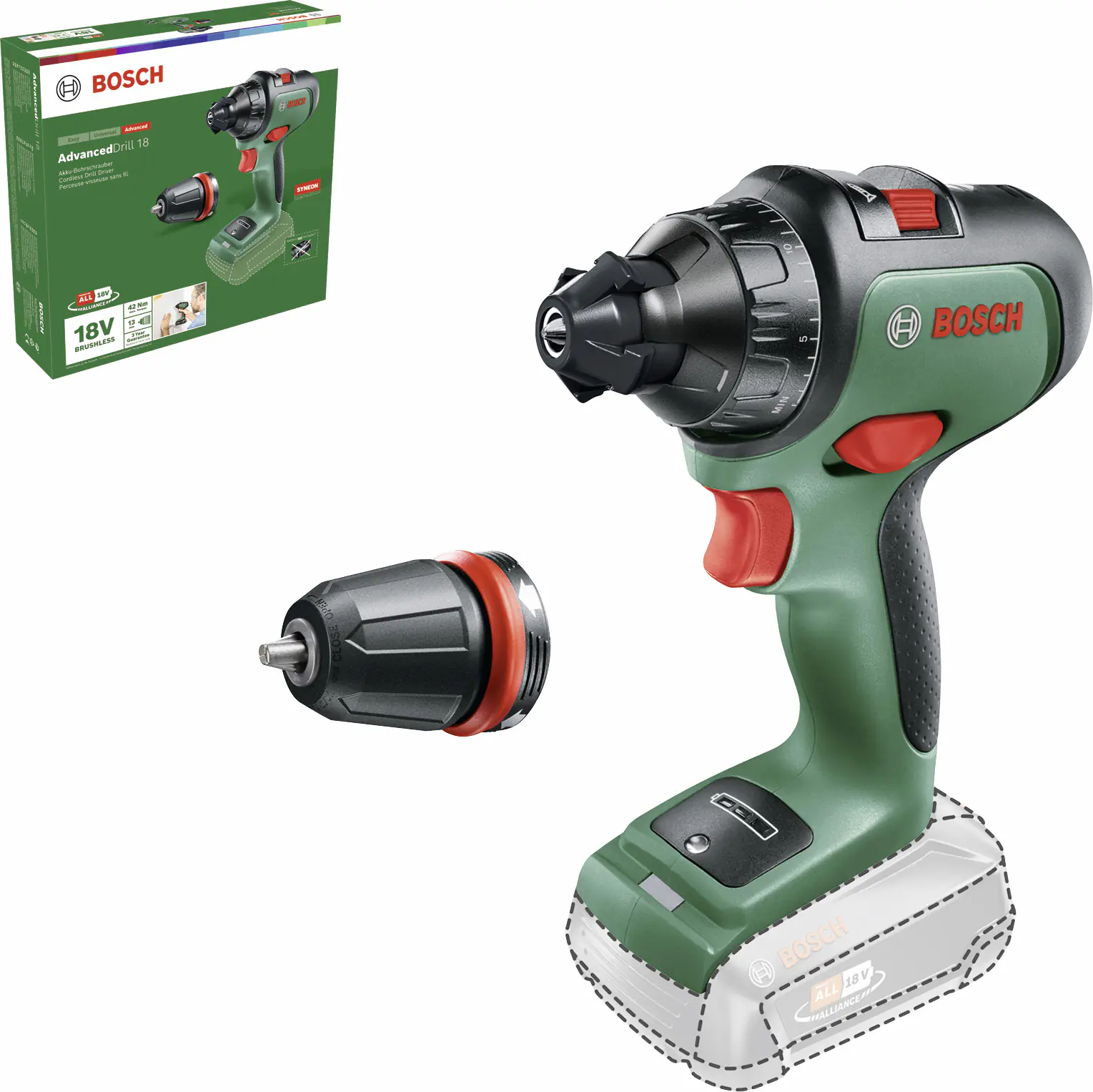 Bosch Akku-Bohrschrauber AdvancedDrill 18 V 2,5 Ah Solo Bosch Akku-Bohrschrauber AdvancedDrill 18 V 2,5 Ah Solo
