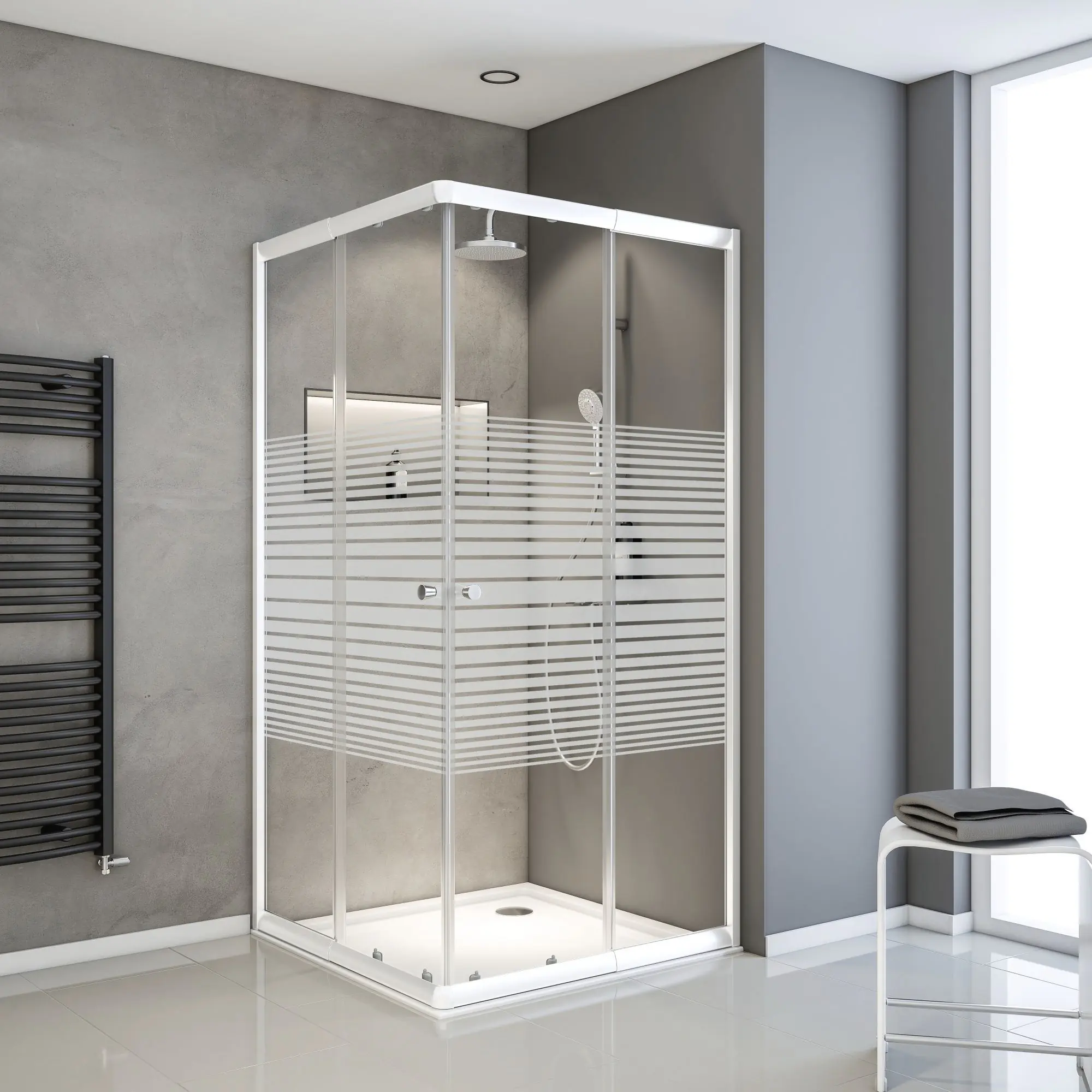 Schulte Eckdusche mit Schiebetüren Sunny 75-90 x 75-90 x 175 cm alpinweiß