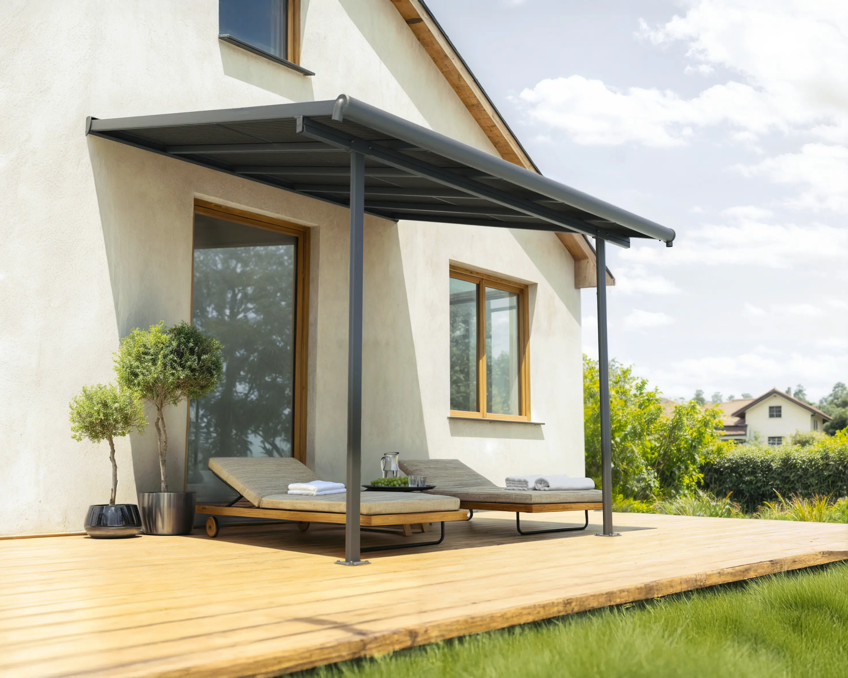 Canopia Terrassenüberdachung Sierra Cabrio 314 x 295 cm grau 