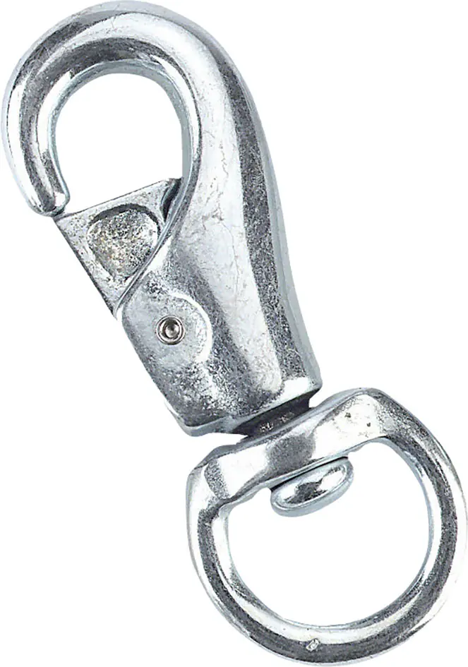 Kerbl Karabinerhaken mit Wirbel rund verzinkt