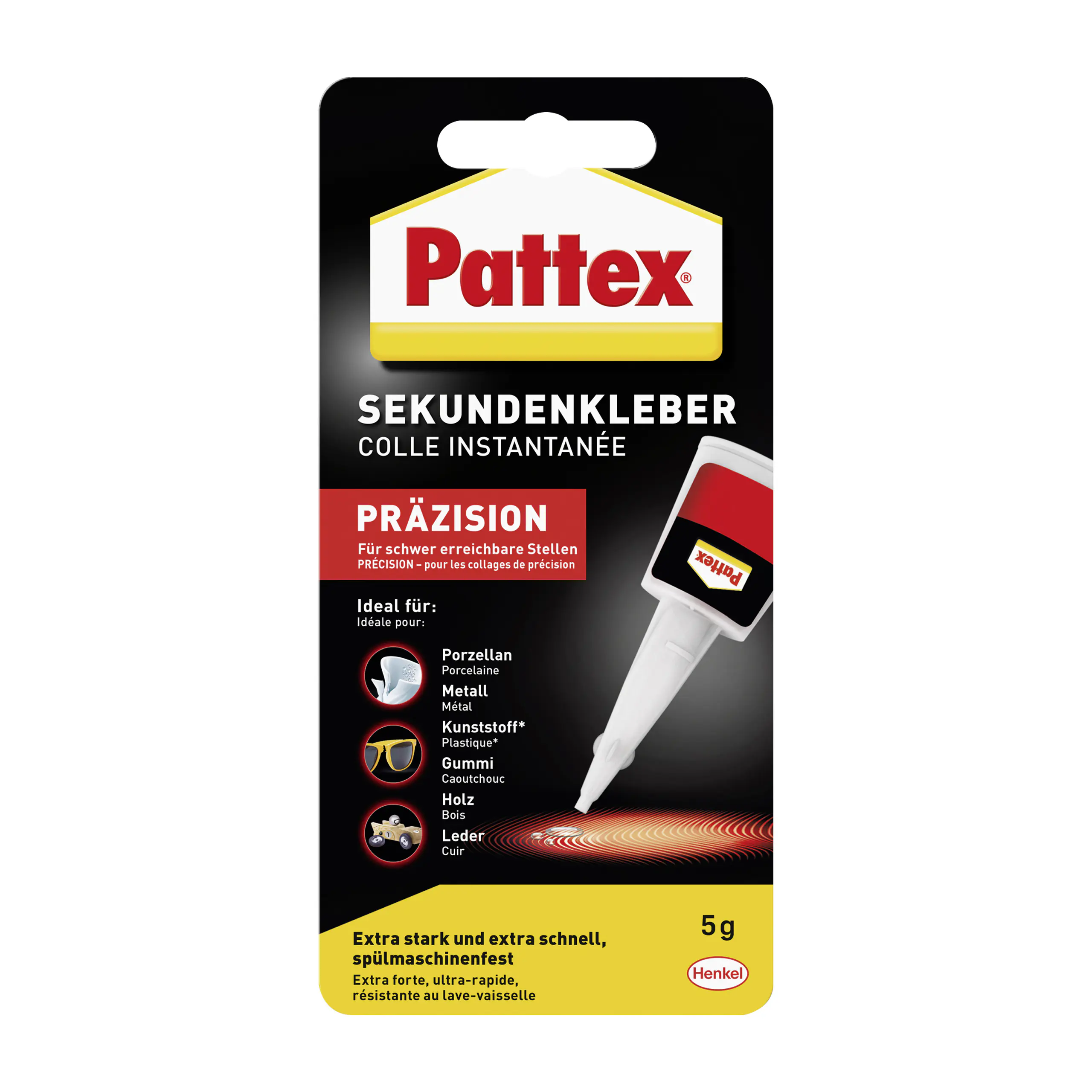 Pattex Sekundenkleber Präzision transparent 5 g Dosierfläschchen