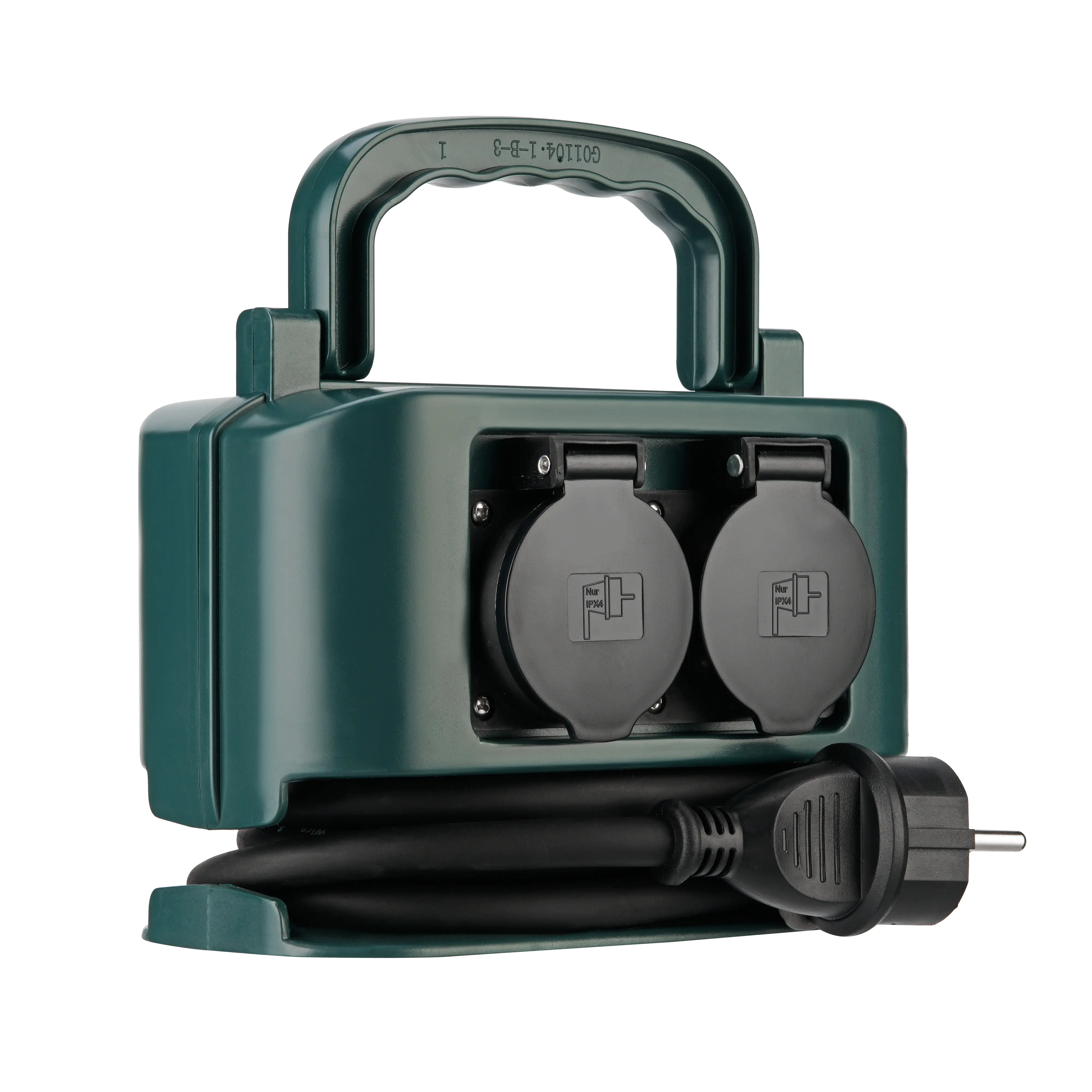 REV Steckdosenverteiler  2m  4-fach, Außen, grün-schwarz