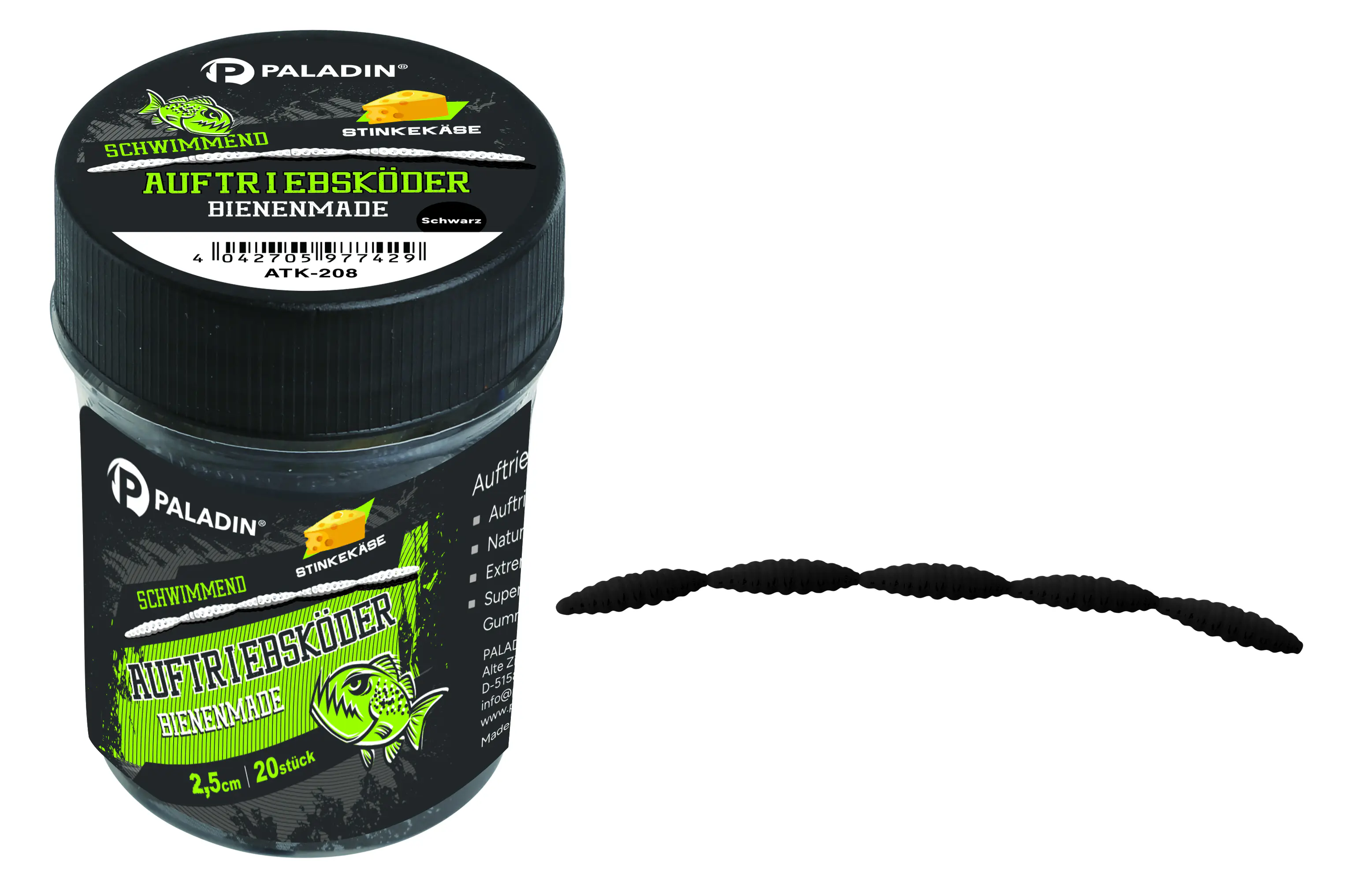 Paladin Angelköder Bienenmade 2,5 cm schwarz