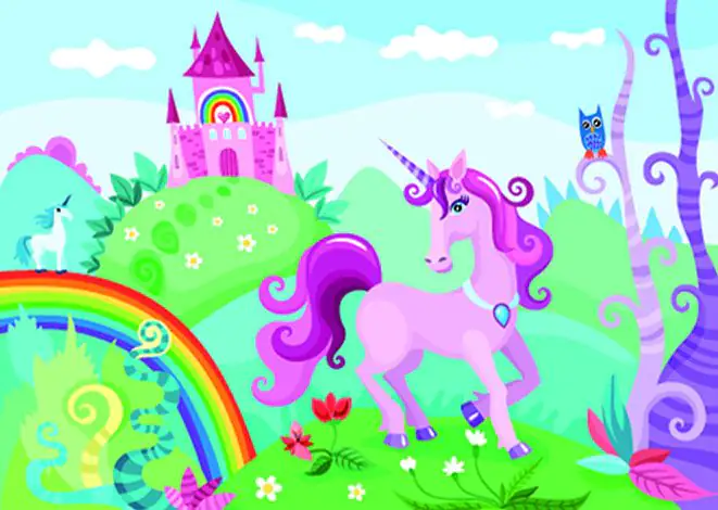 papermoon Vlies- Fototapete Digitaldruck 250 x 180 cm Kids Purple Unicorn