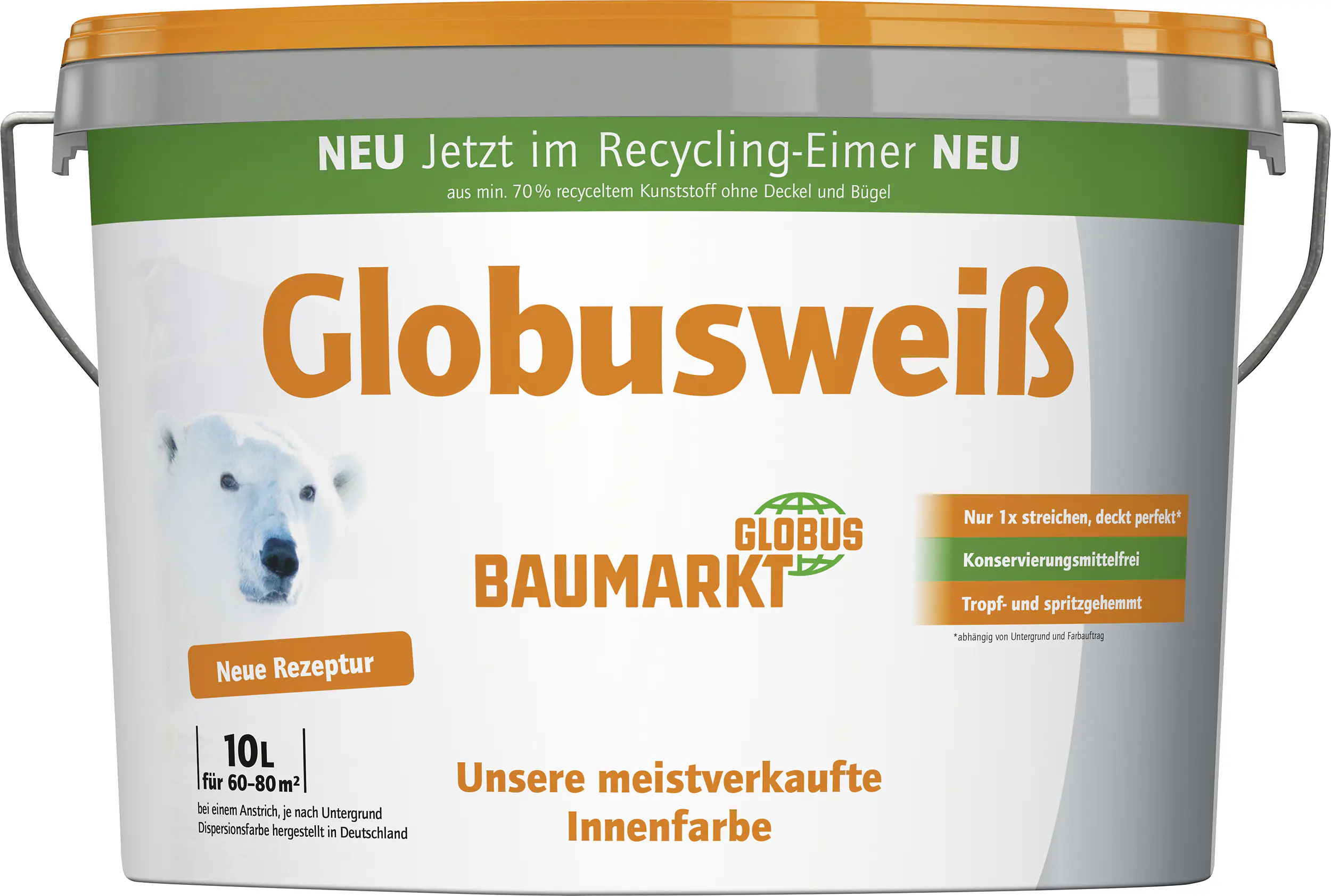 Globusweiß Wandfarbe matt konservierungsmittelfrei 10 L