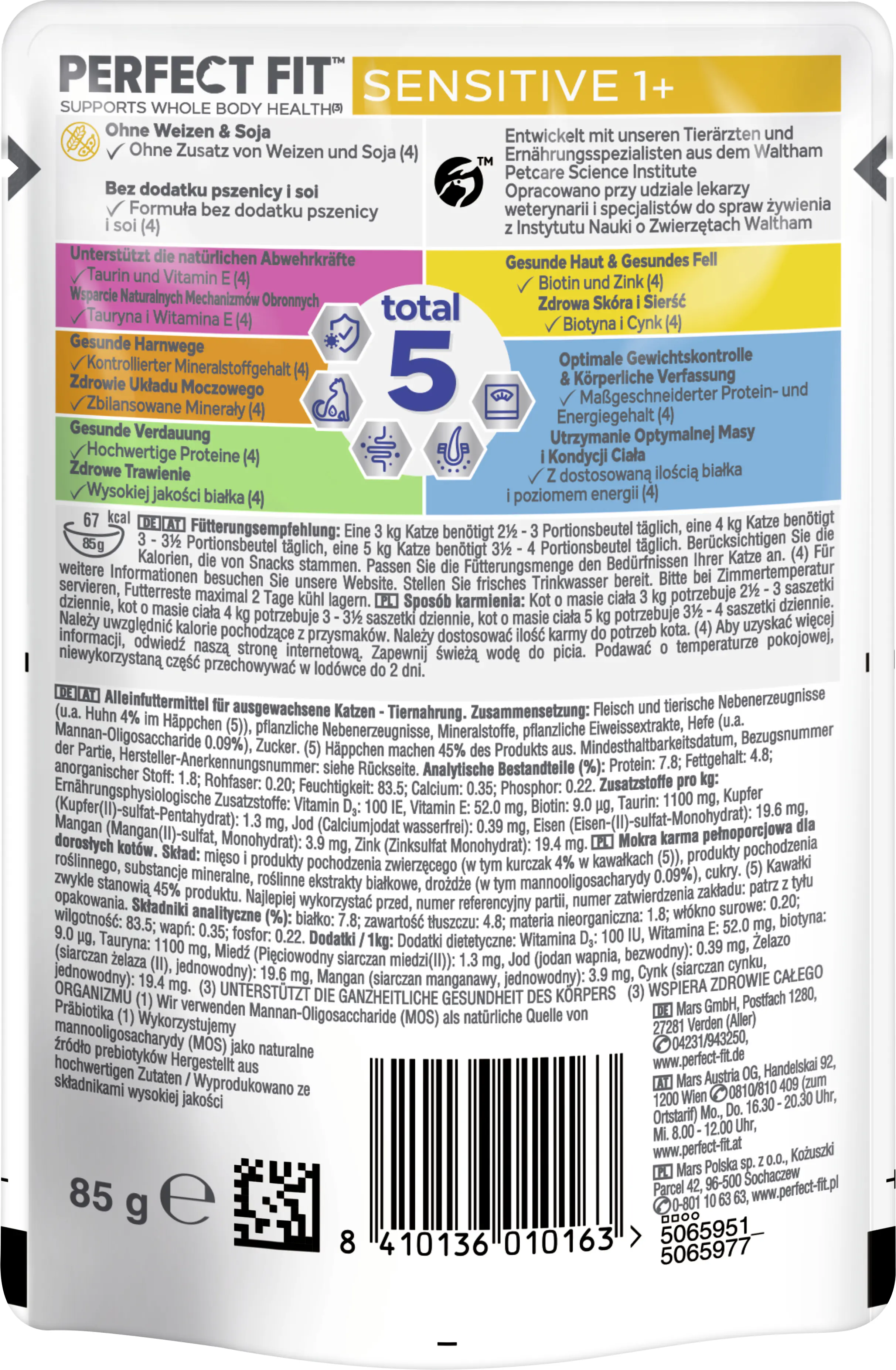 Perfect Fit Katzenfutter Sensitive mit Huhn Portionsbeutel à 85 g