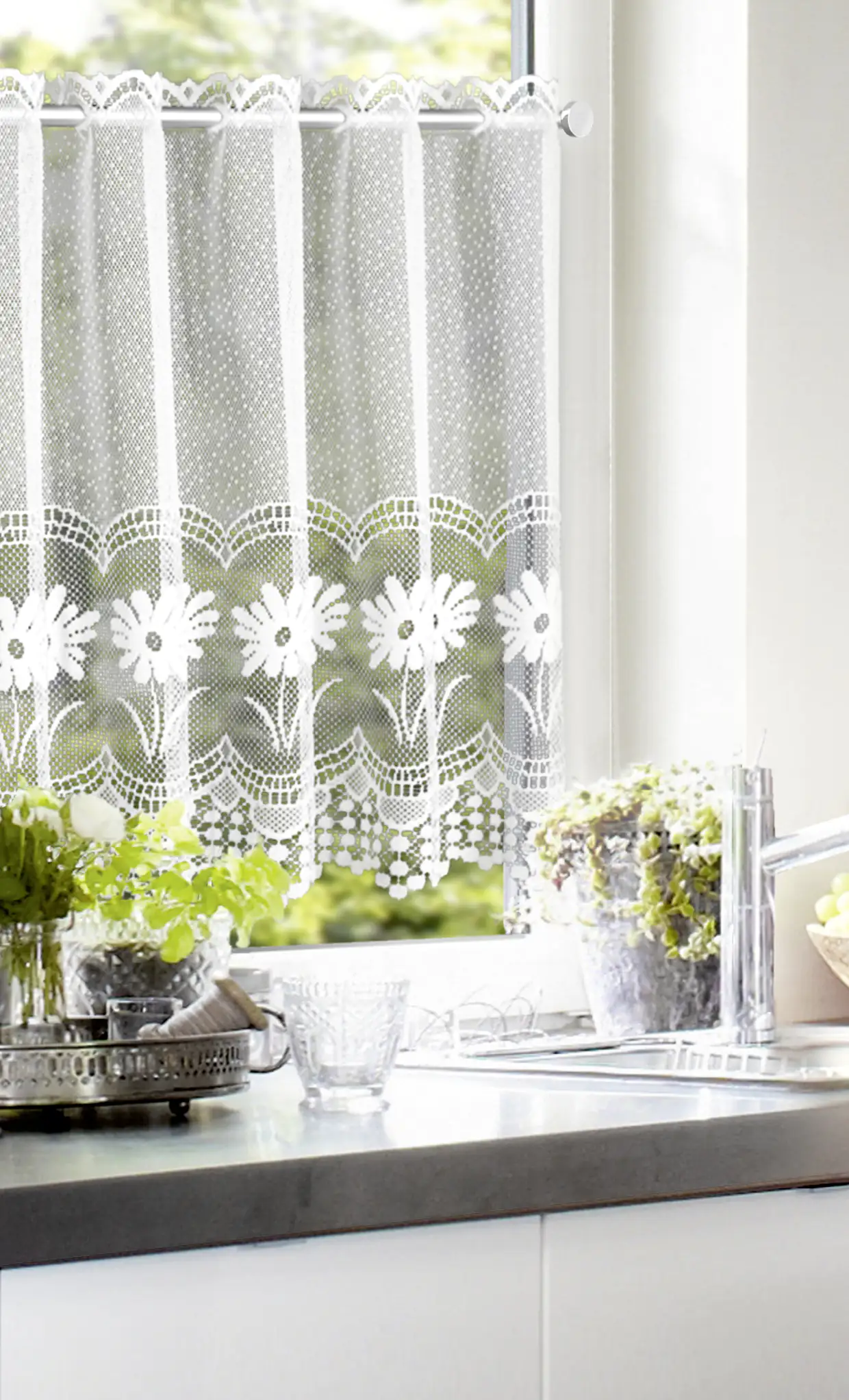 Neusser Collection Cafehausgardine weiß, 45 x 130 cm