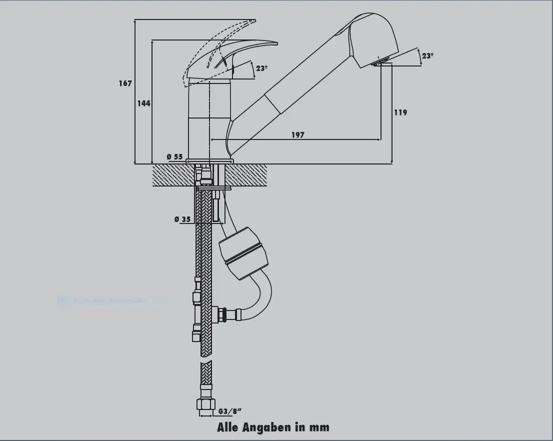 Primaster Küchenarmatur Sydney verchromt Niederdruck mit Handbrause