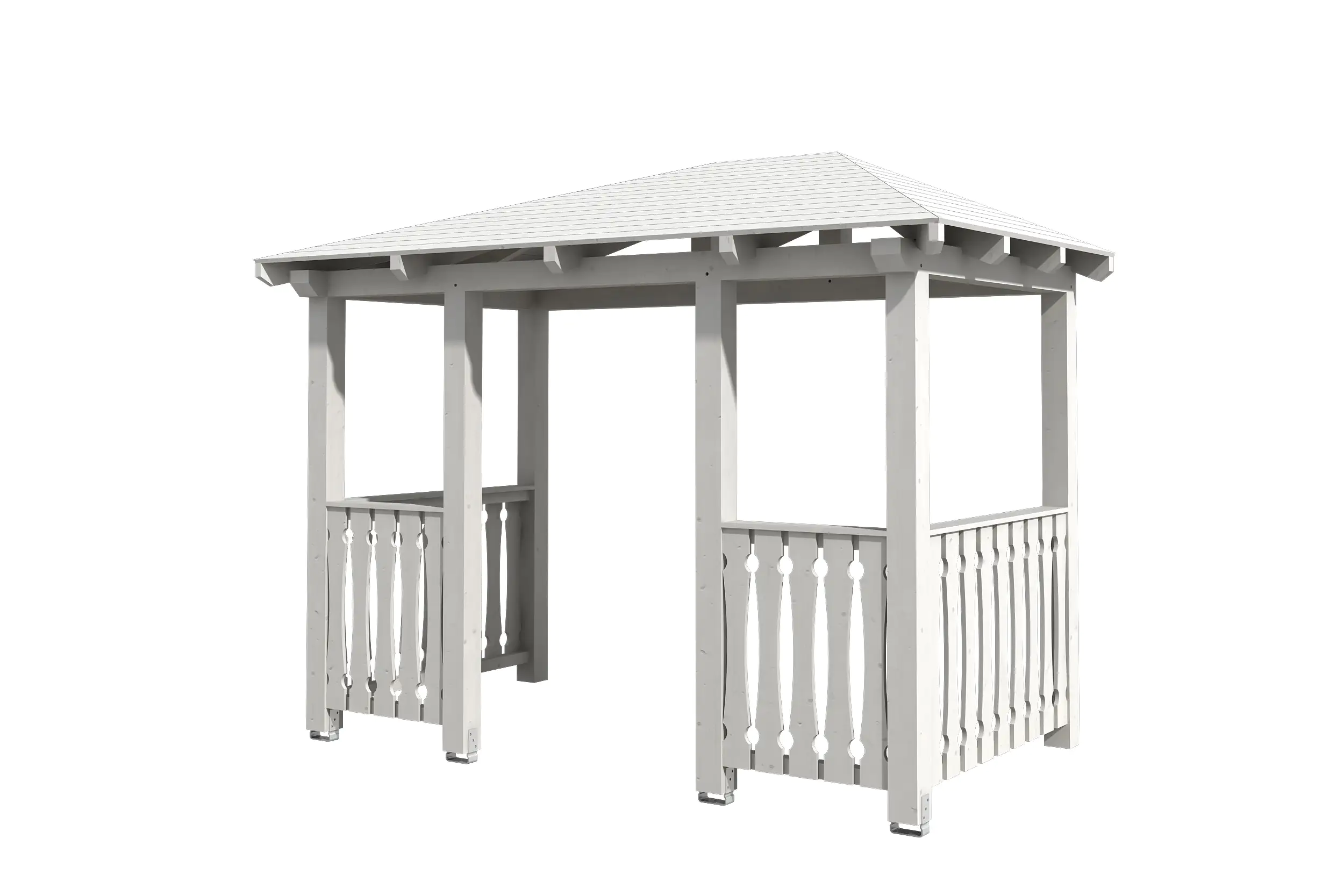 SKAN HOLZ Vordach Wismar Typ 8 351 x 187 cm, lasiert in Weiß