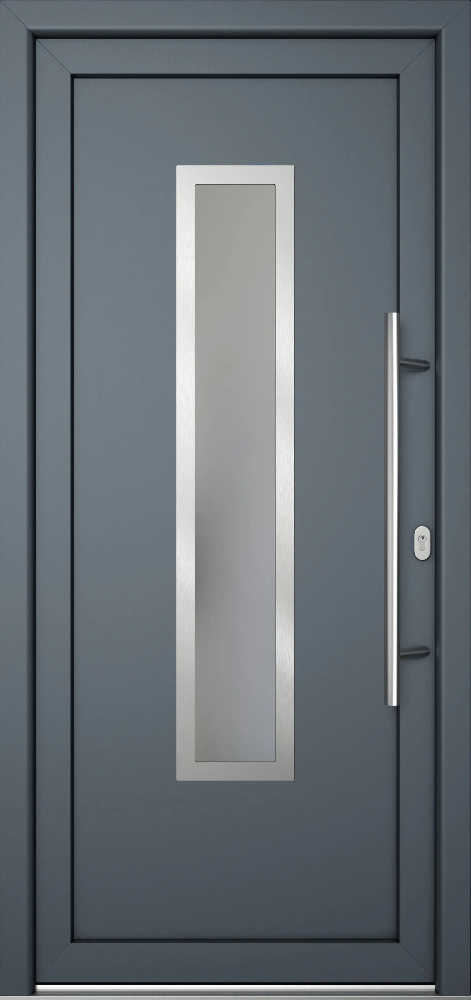 Meeth Haustür Signum Pro PVC Modell 32 98 x 208 cm DIN Rechts weiß/titan
