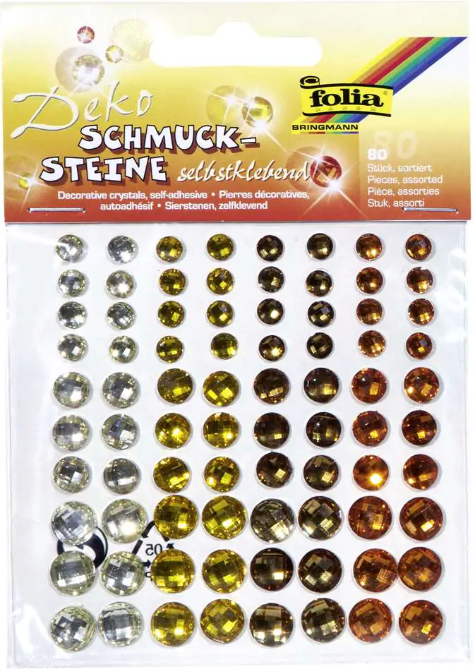 Schmucksteine sparkeling gelb, 80 Stück selbstklebend