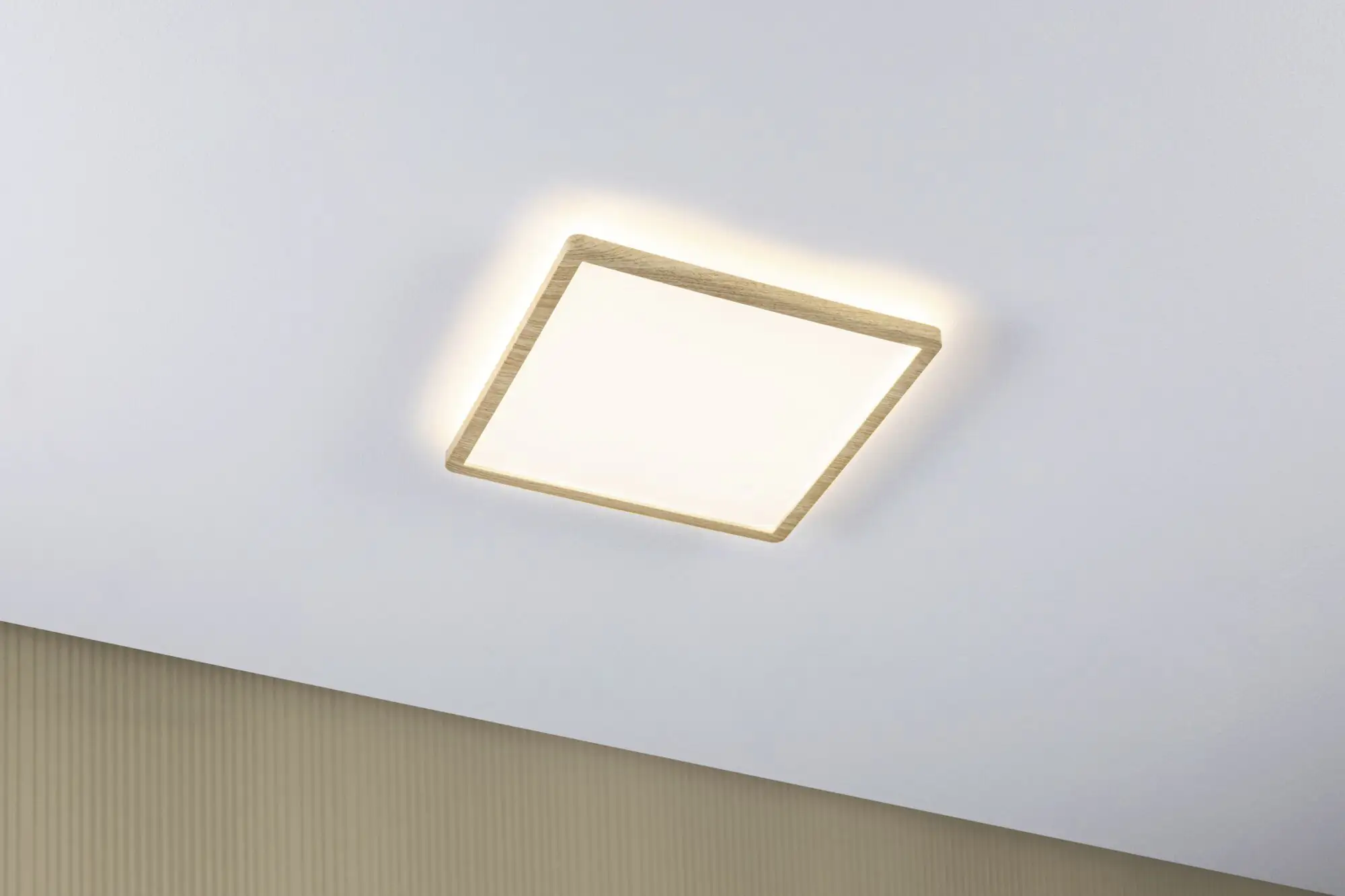 Paulmann LED Deckenleuchte Atria Shine Backlight Holzoptik 29,3x29,3cm Paulmann LED Deckenleuchte Atria Shine Backlight Holzoptik 29,3x29,3cm