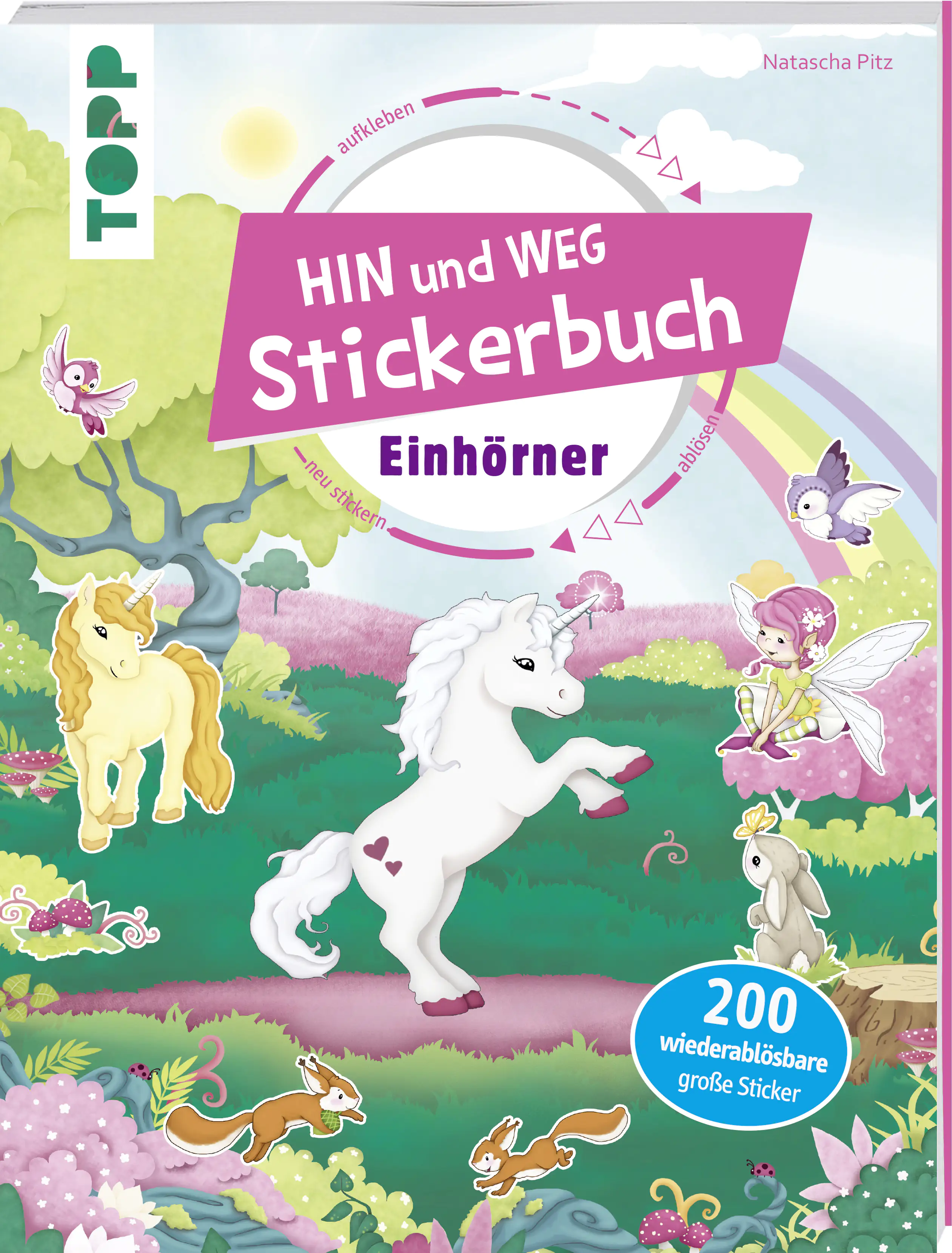 Das Hin-und-weg-Stickerbuch Einhörner