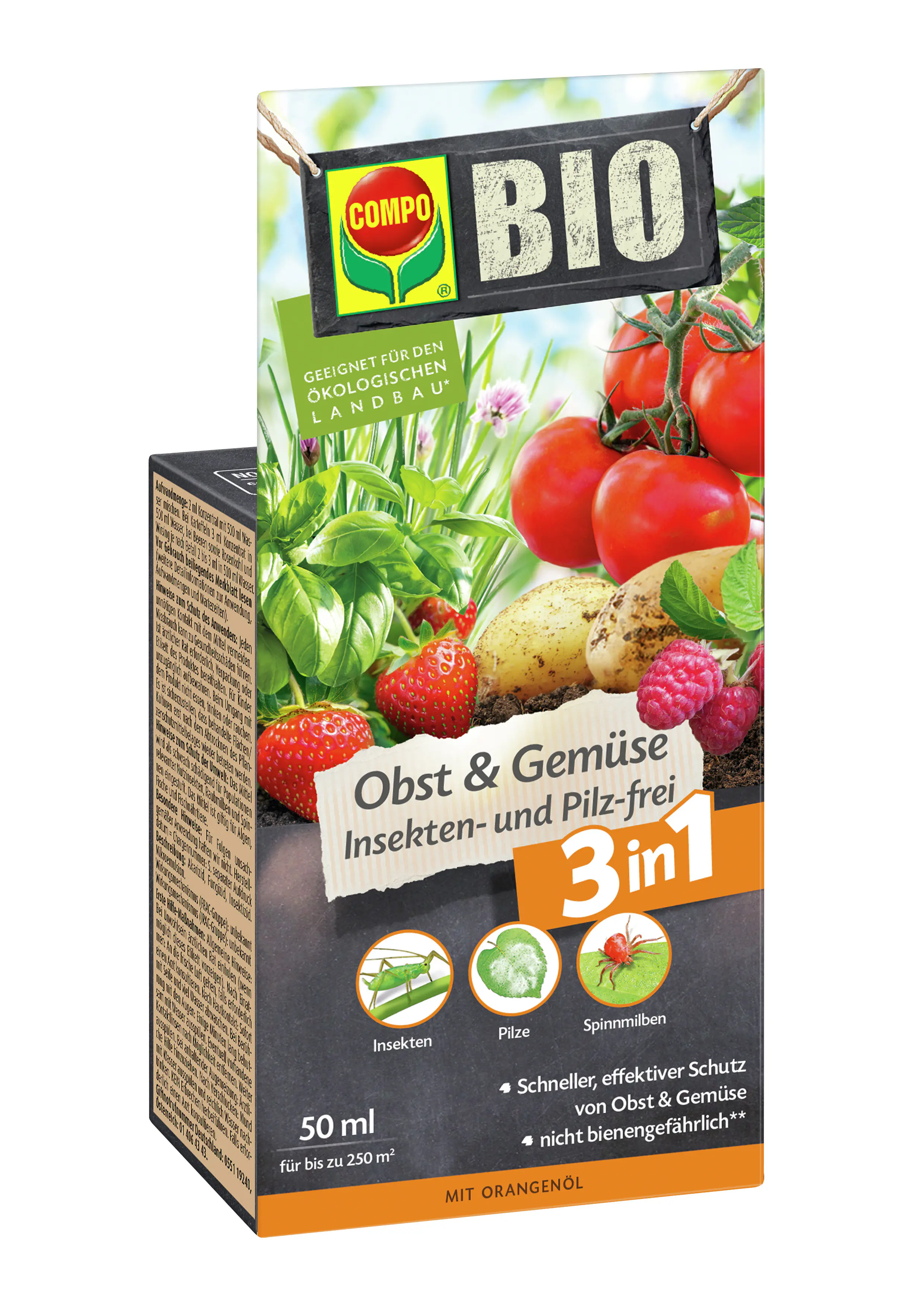 Compo Bio Schutzmittel für Obst & Gemüse Insekten- und Pilzfrei 3in1 50 ml