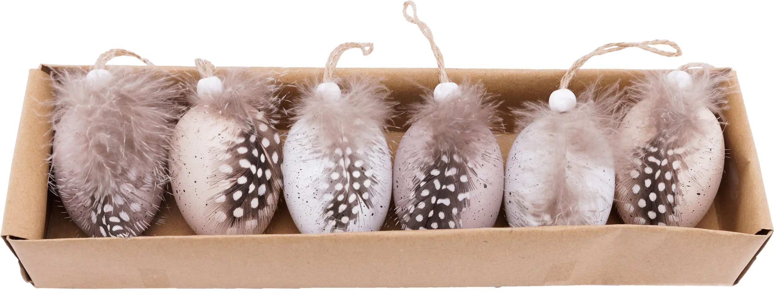 TrendLine Deko Ostereier 4,6 cm natur weiß 6 Stück