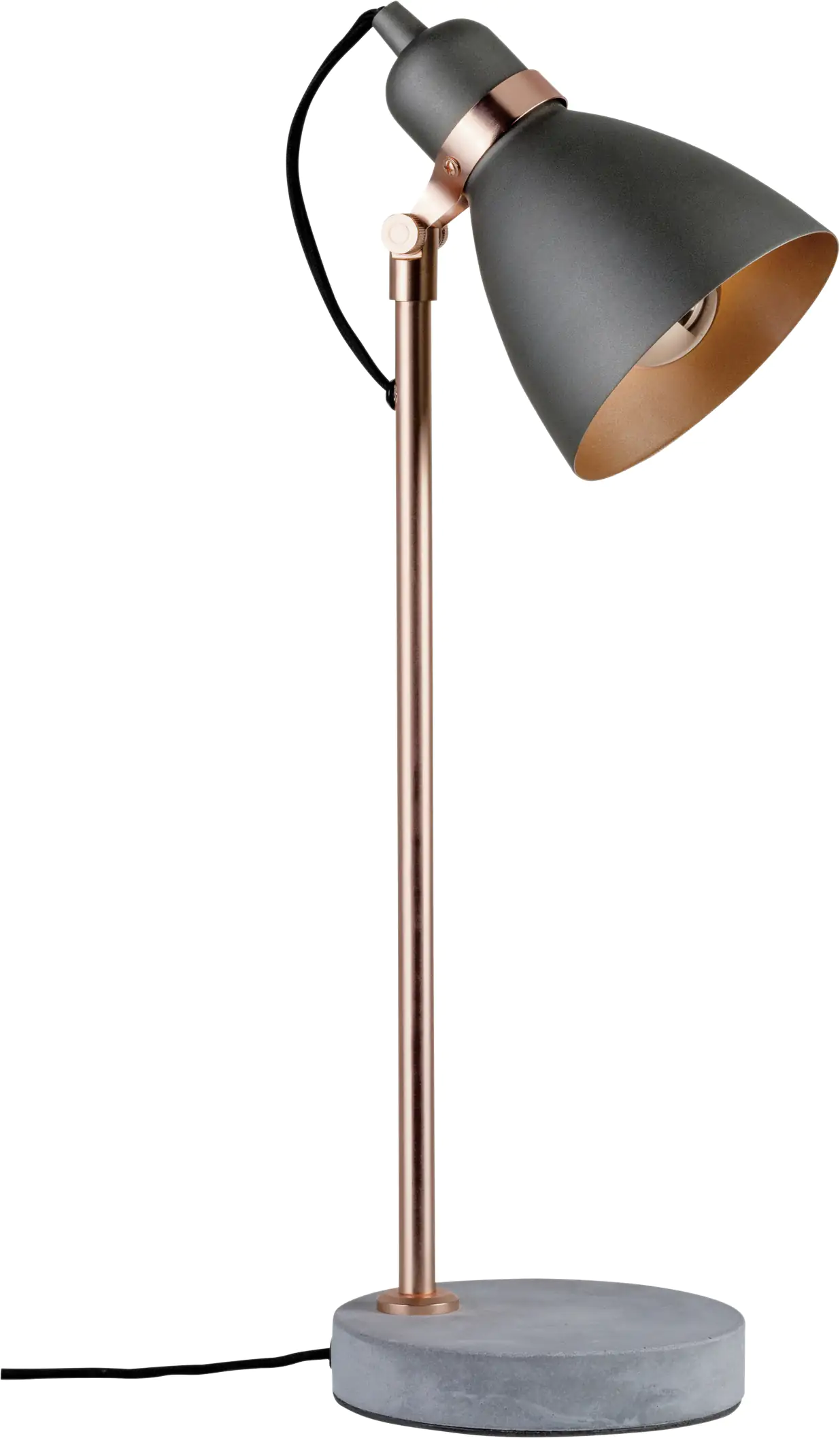 Paulmann Tischleuchte Neordic Orm E27, grau, kupfer-matt, dimmbar