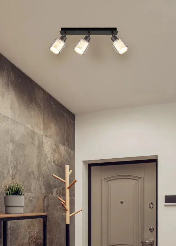 Globo Strahler Villegas 41 x 18,6 cm schwarz-chrom