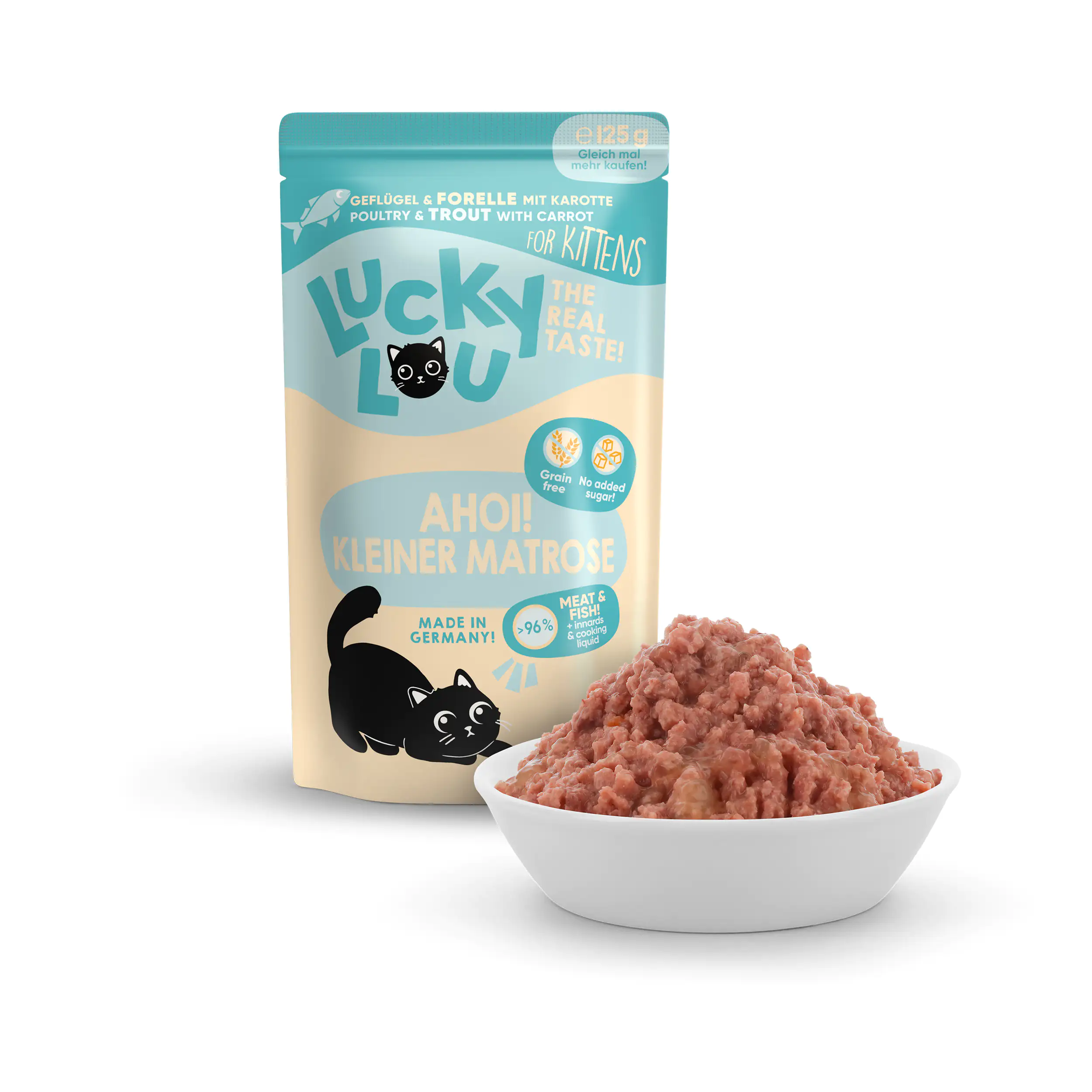 Lucky Lou Kittenfutter Geflügel und Forelle 125 g