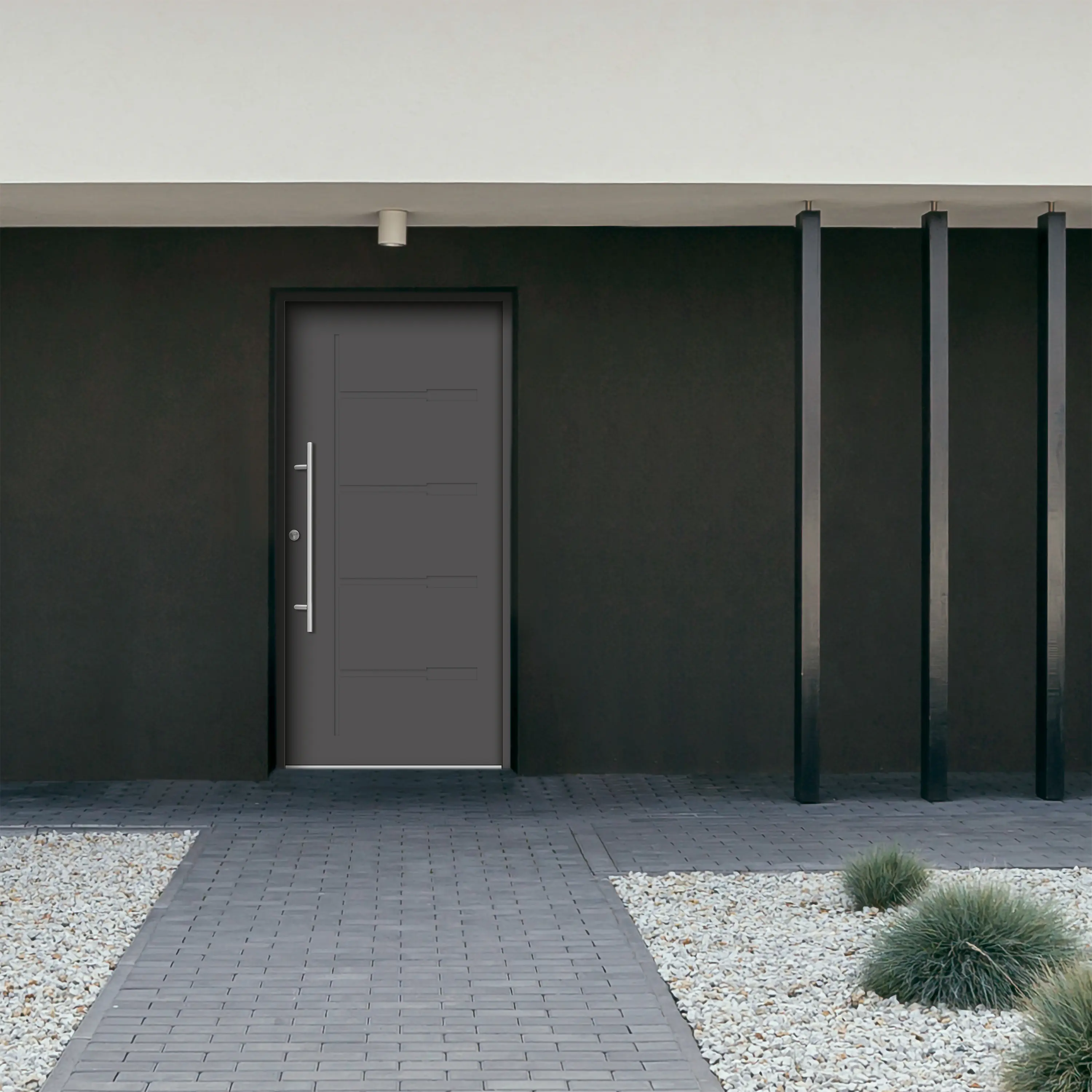 Splendoor Haustür Passivedoor Premium H1 Anthrazit DIN Links 100 x 210 cm